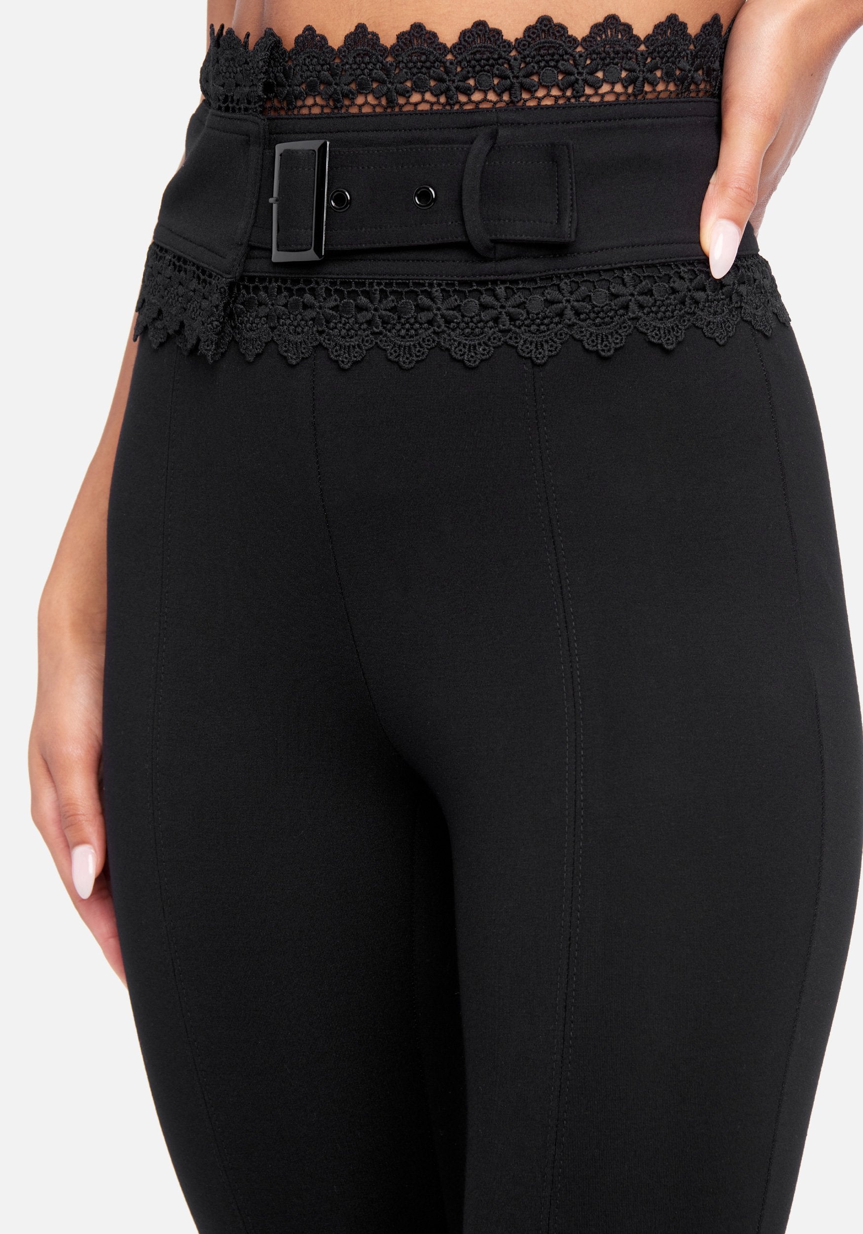 Detachable Lace Belt Legging