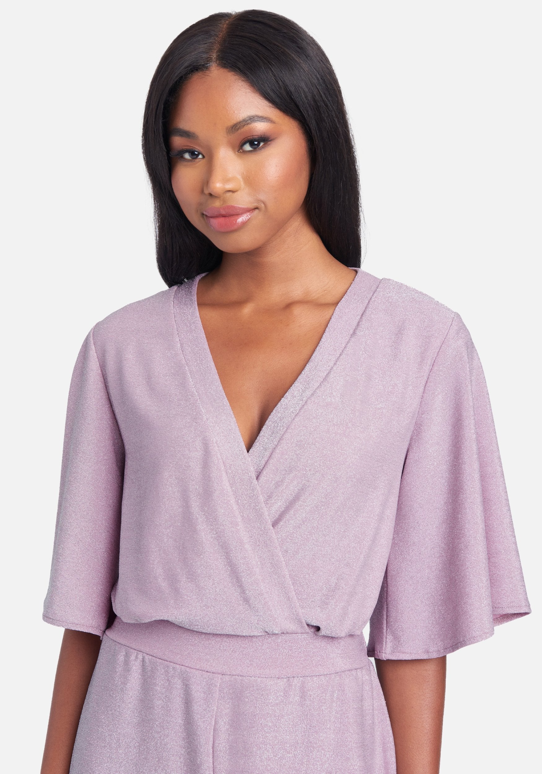 Flutter Sleeve Metallic Romper
