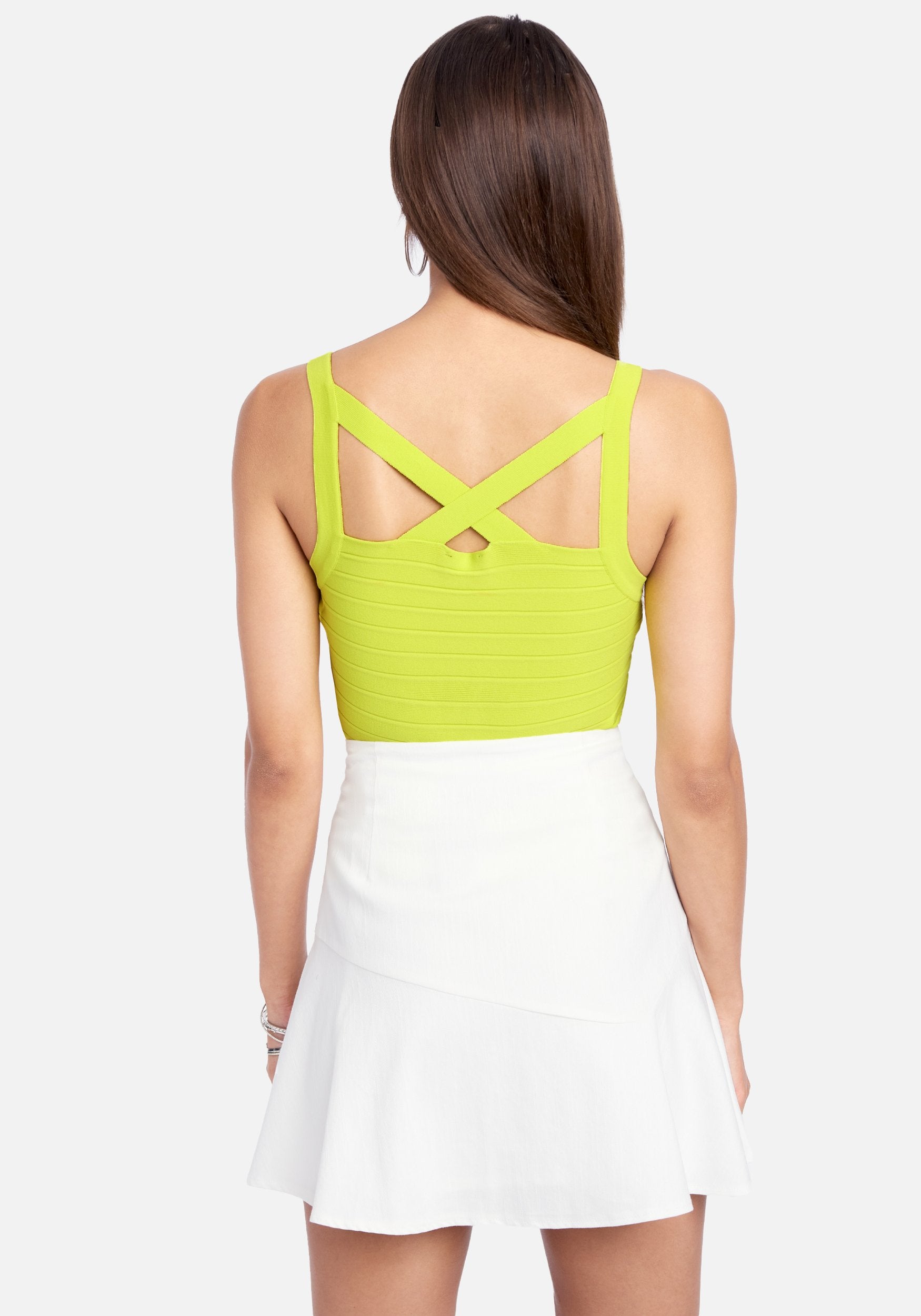 Cross Front And Back Bustier Sweater Top