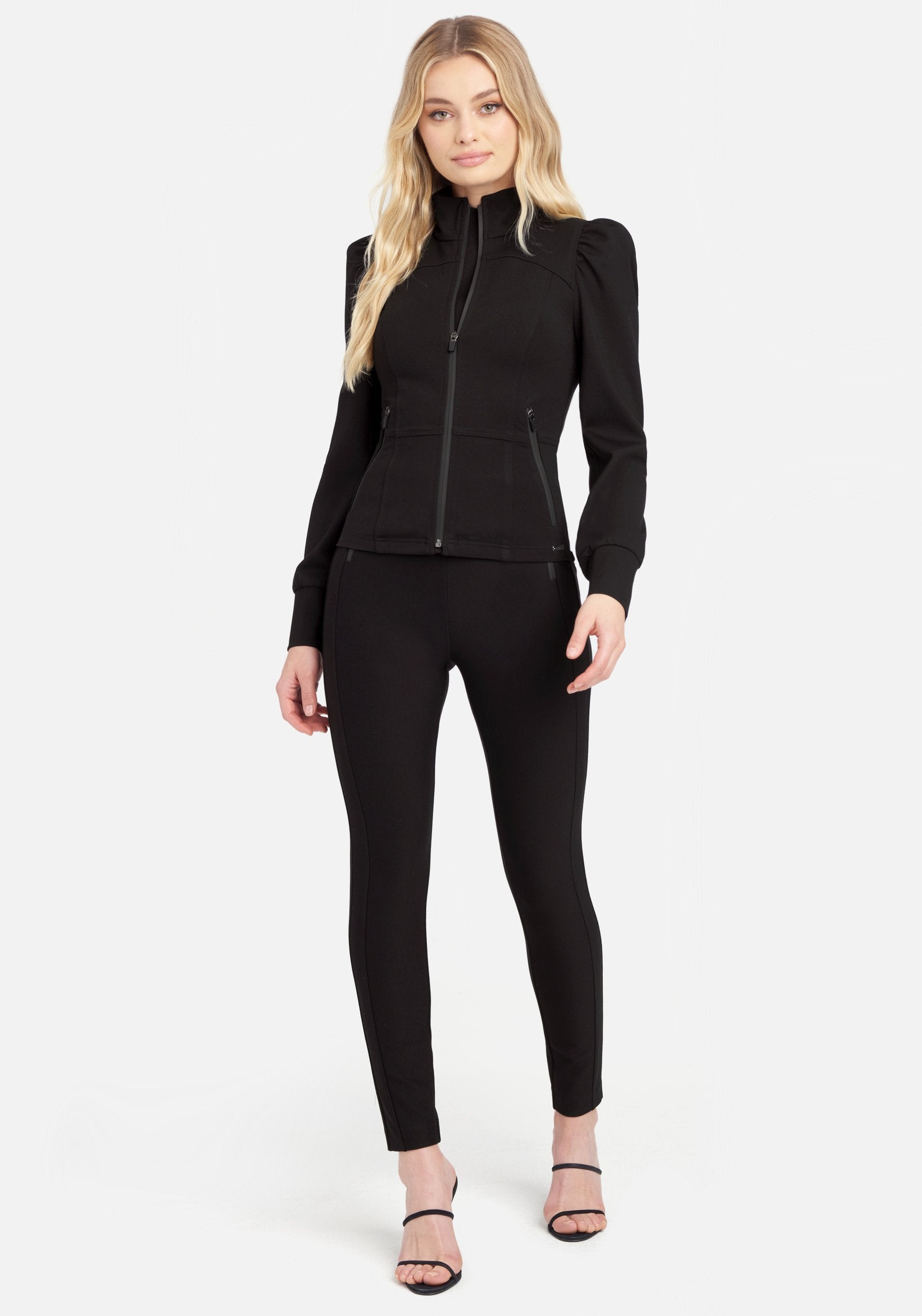 Ponte Zipper Detail Jacket