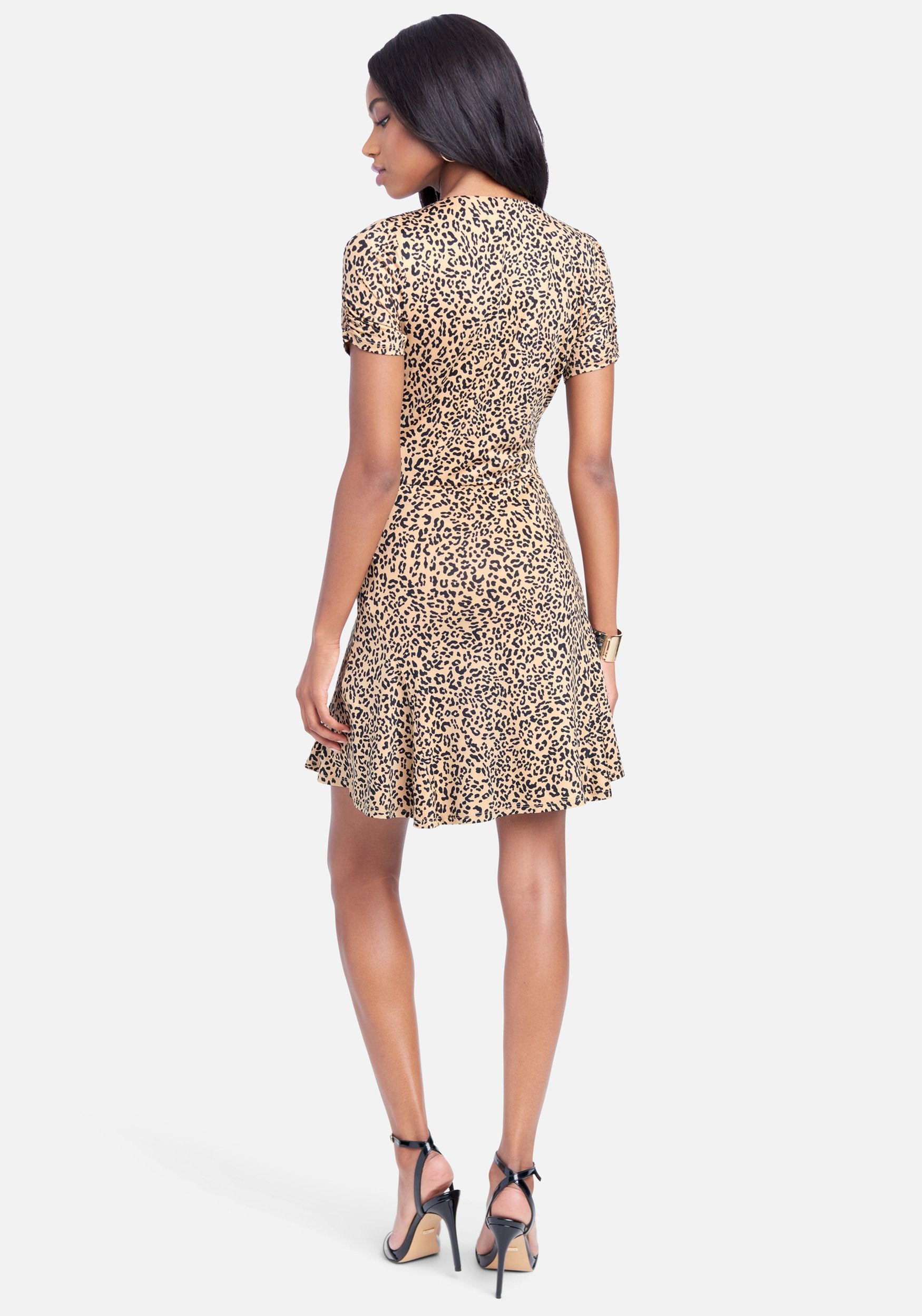 Flirty Printed Short Sleeve Knit Dress