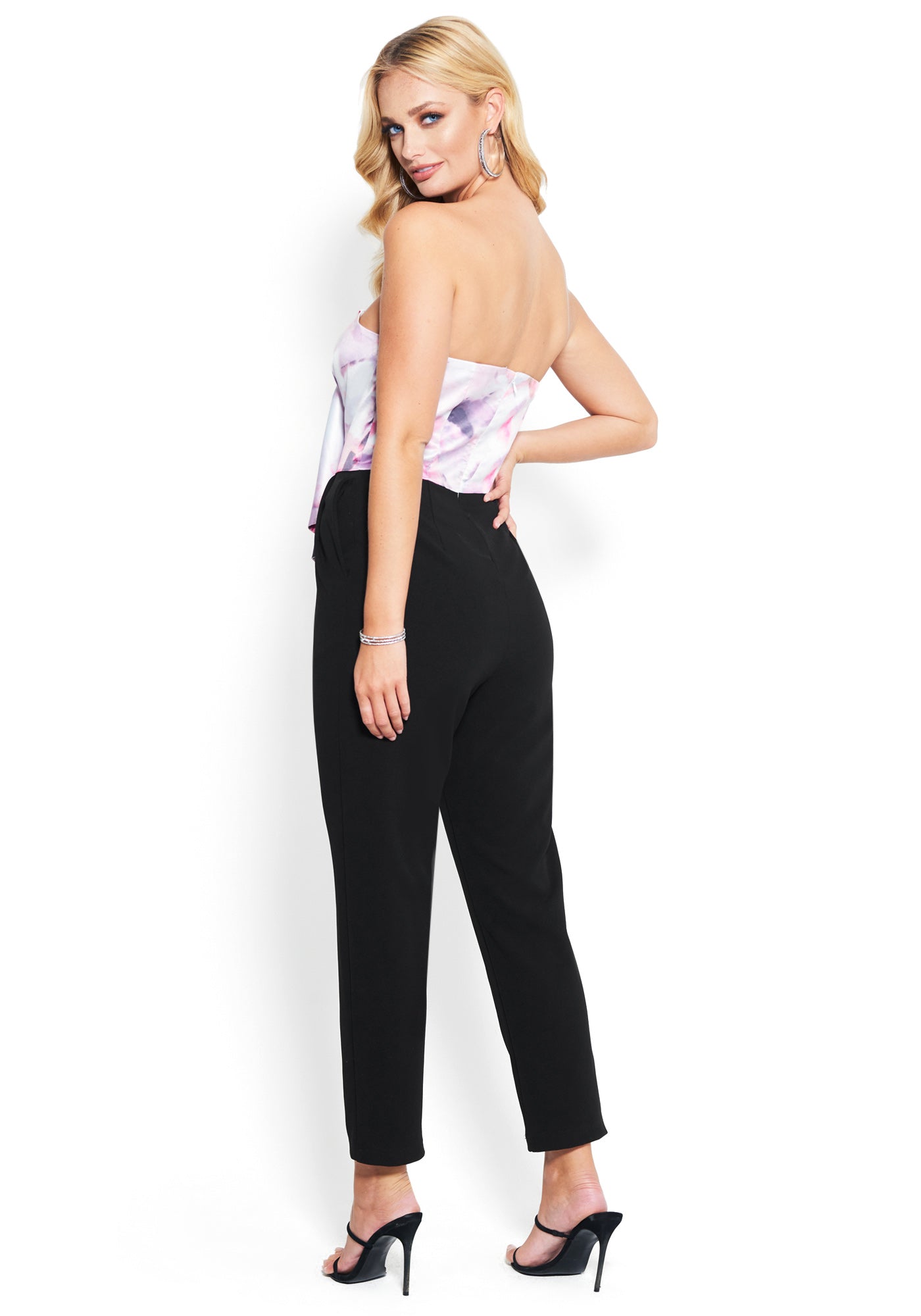 Printed Strapless Bow Jumpsuit