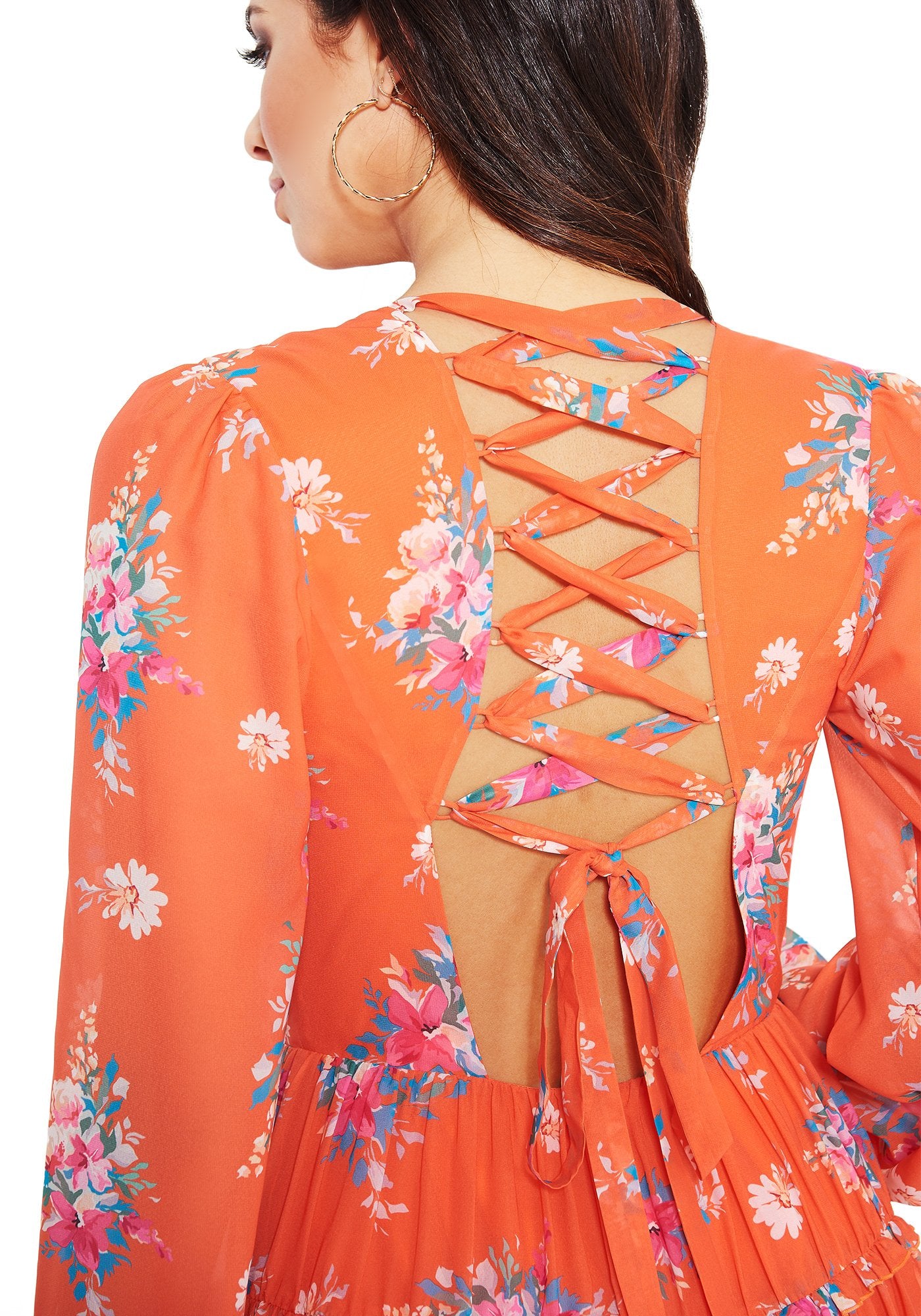 Printed Ruffle Mini Dress