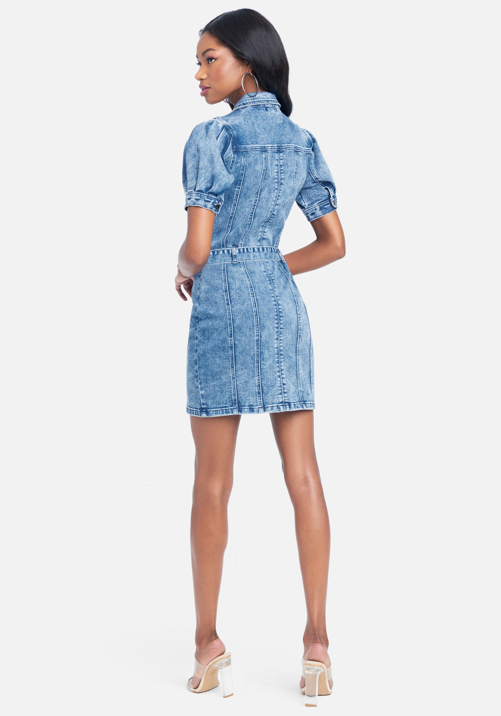 Front Button Denim Dress