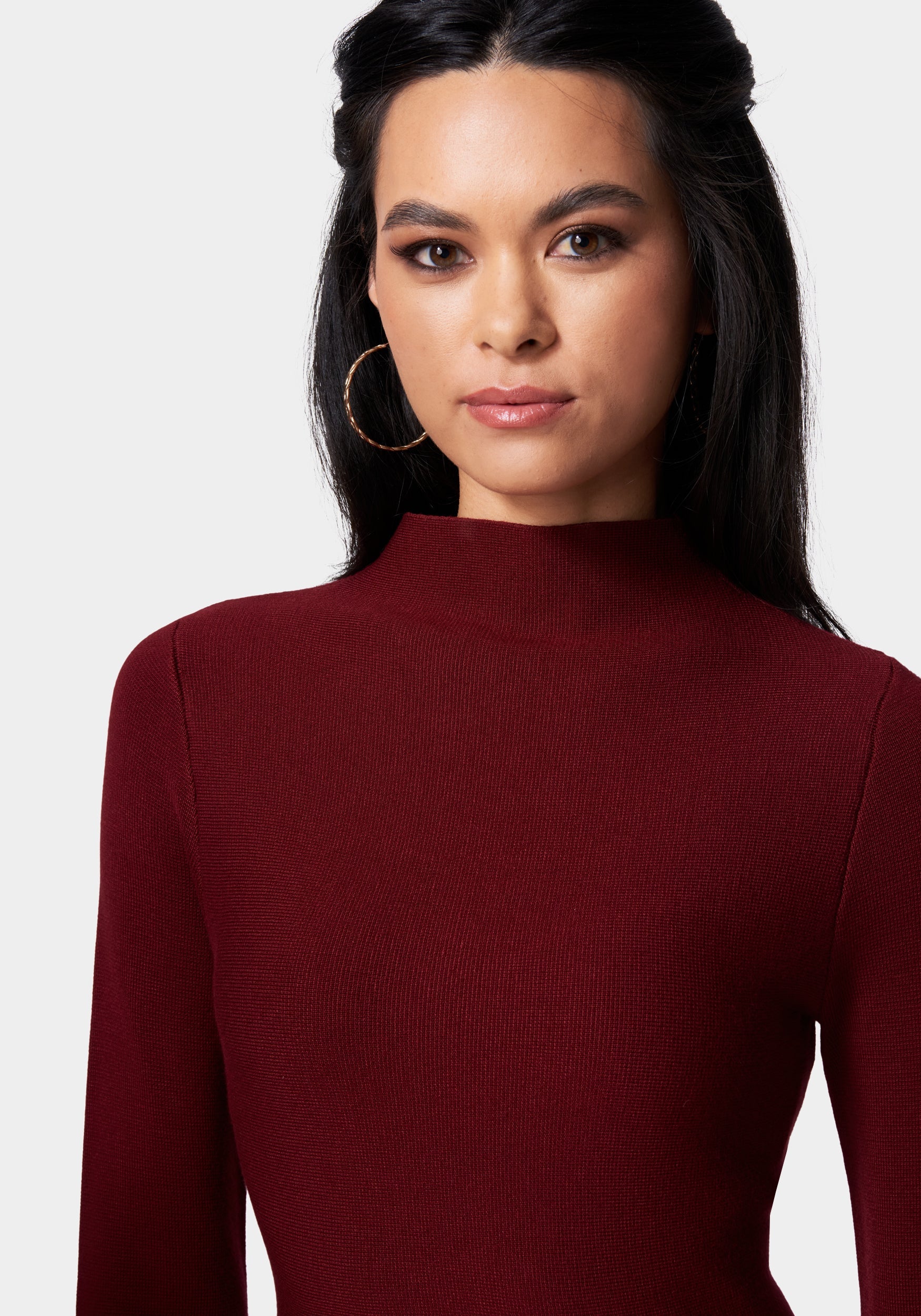 Mock Neck Peplum Sweater