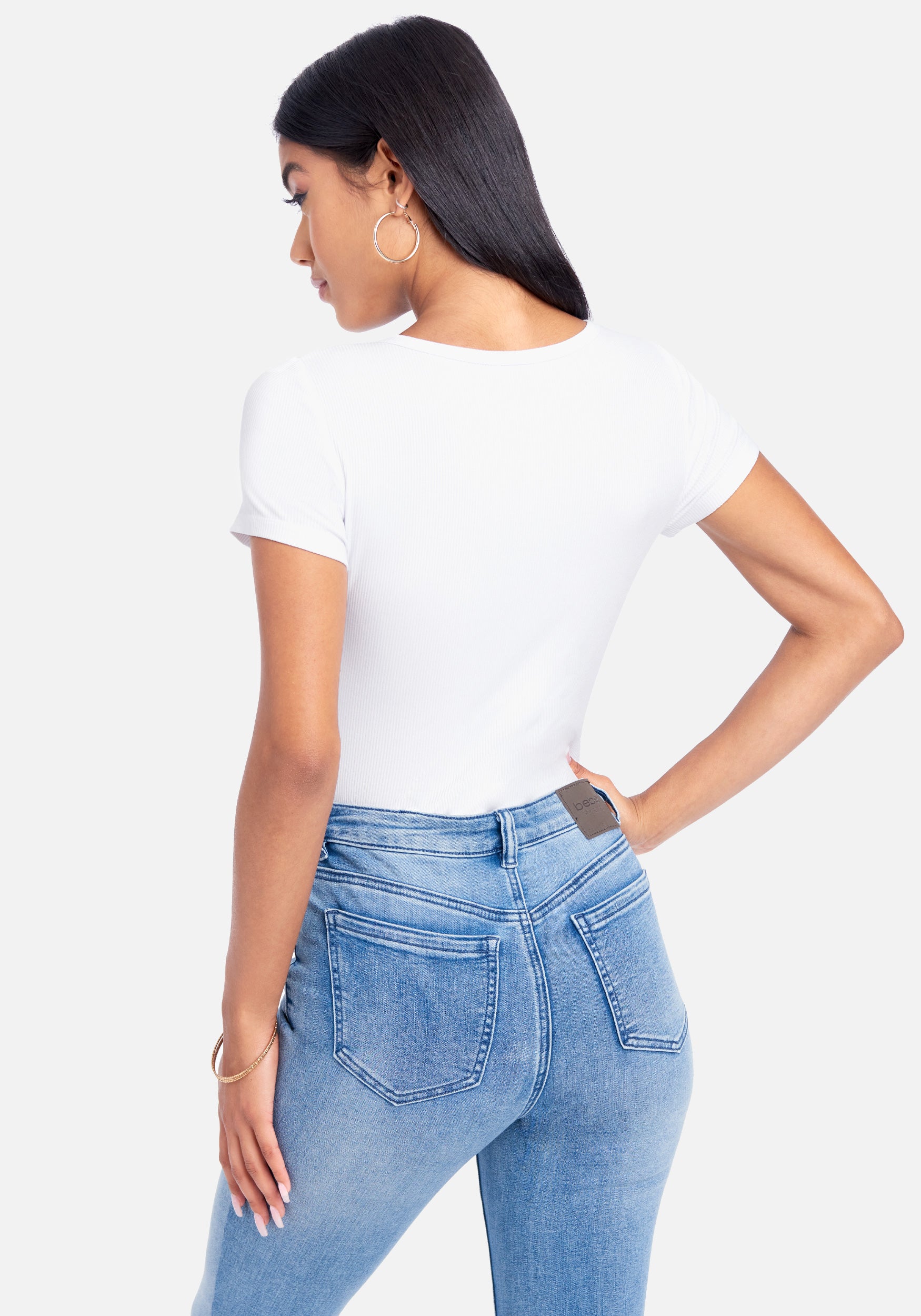 Crystal Logo V-Neck Short Sleeves Tee