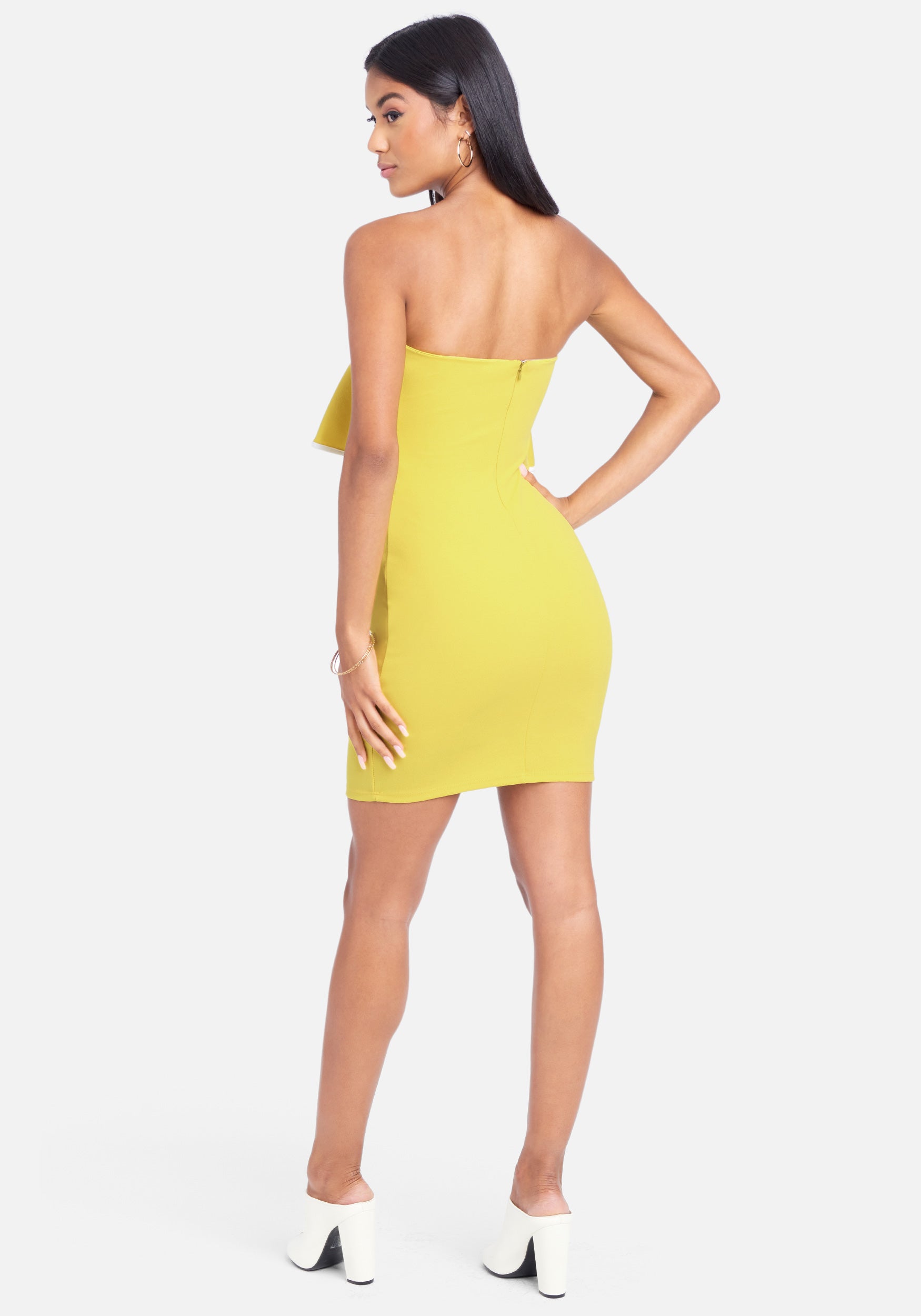 Strapless Ruffle Mini Dress