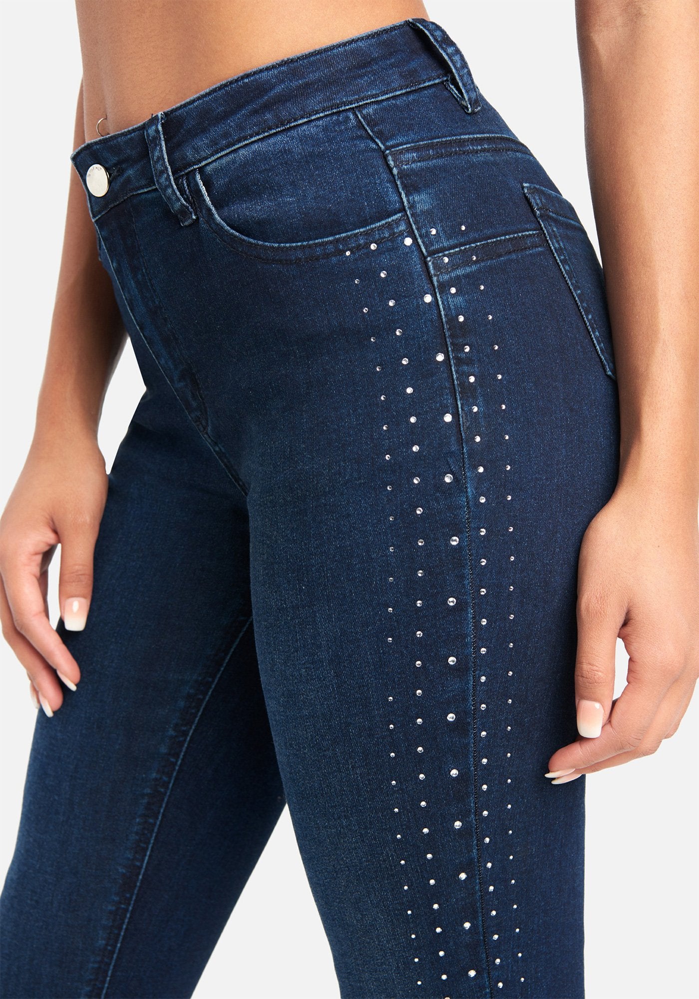 Bebe Embellished Heat Seal Jeans