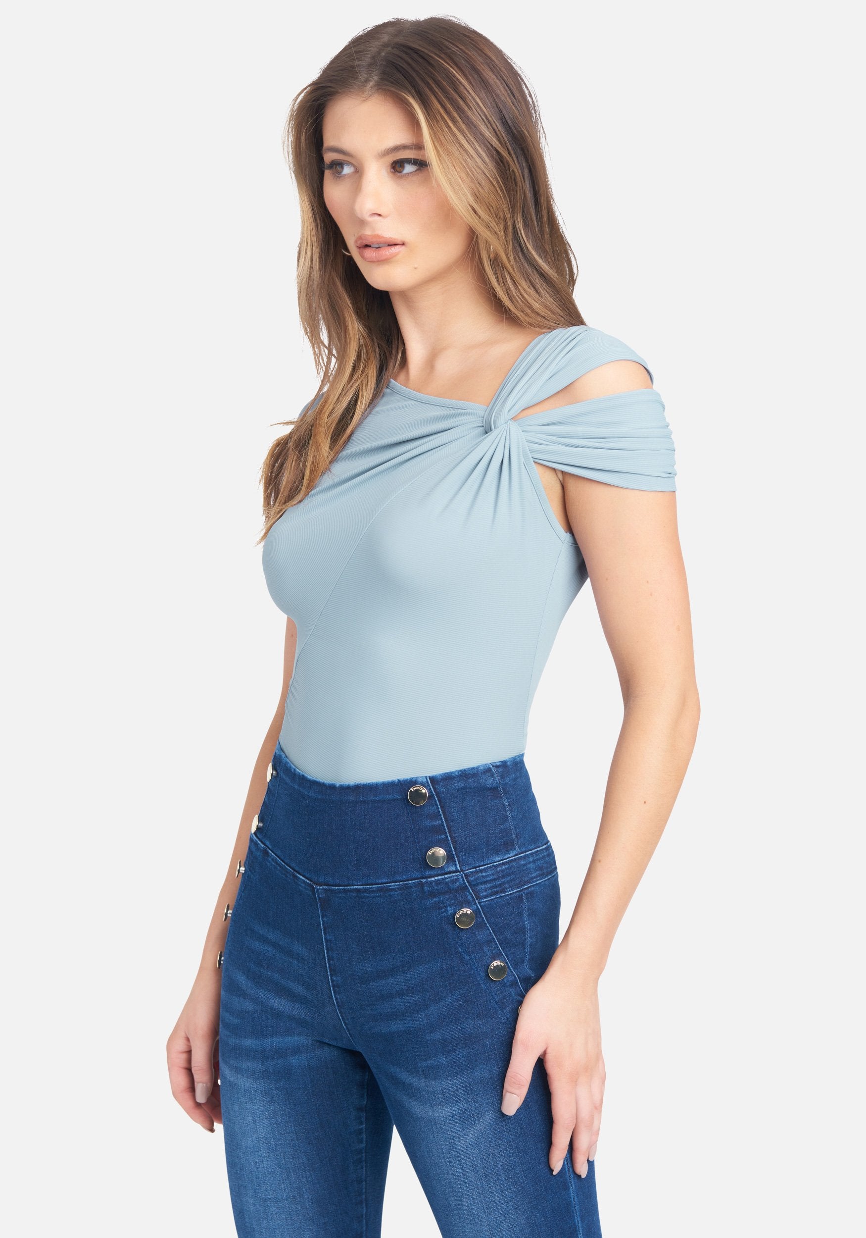 Asymmetrical Tie Detail Knit Top