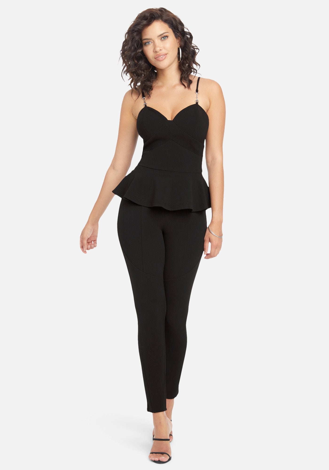 Stitch Waist Detail Peplum Top