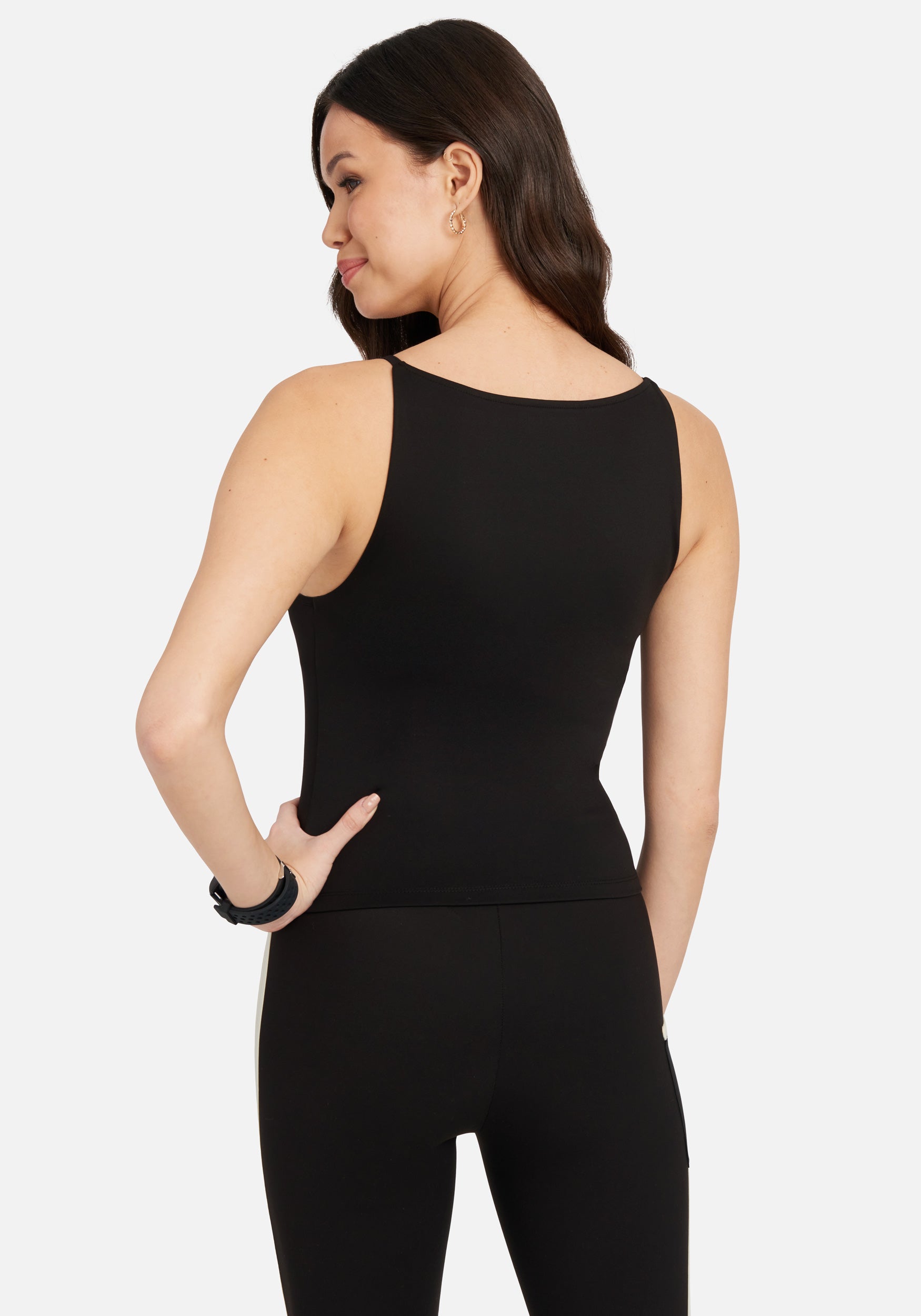 Bebe Rubberized Contrast Elastic Top