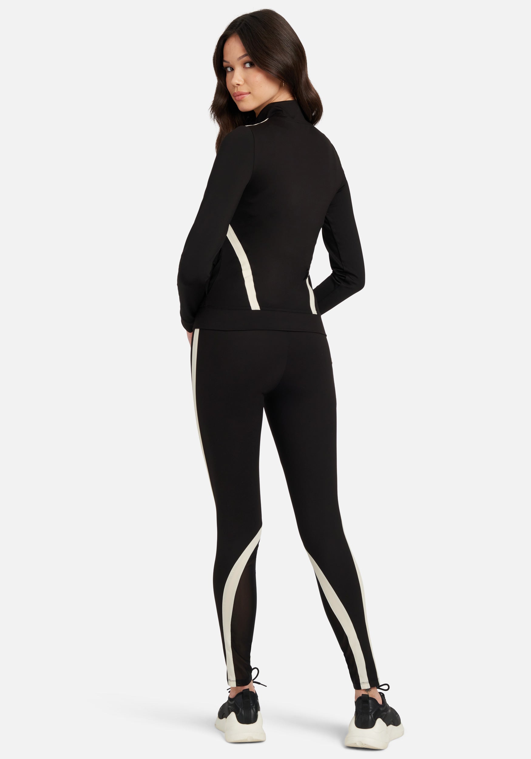 Bebe Rubberized Contrast Elastic Legging