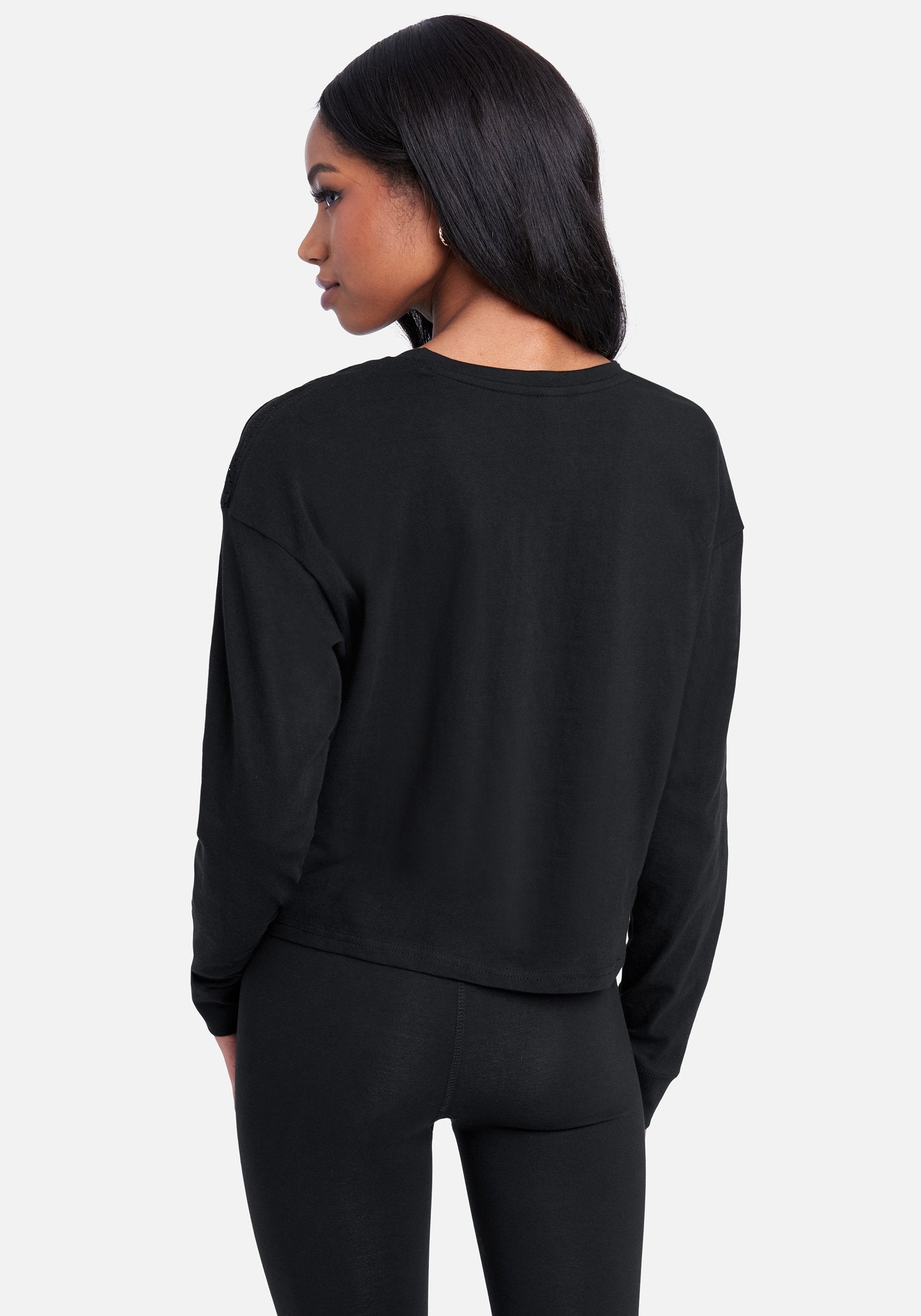 Bebe Logo Sequin Long Sleeve Top