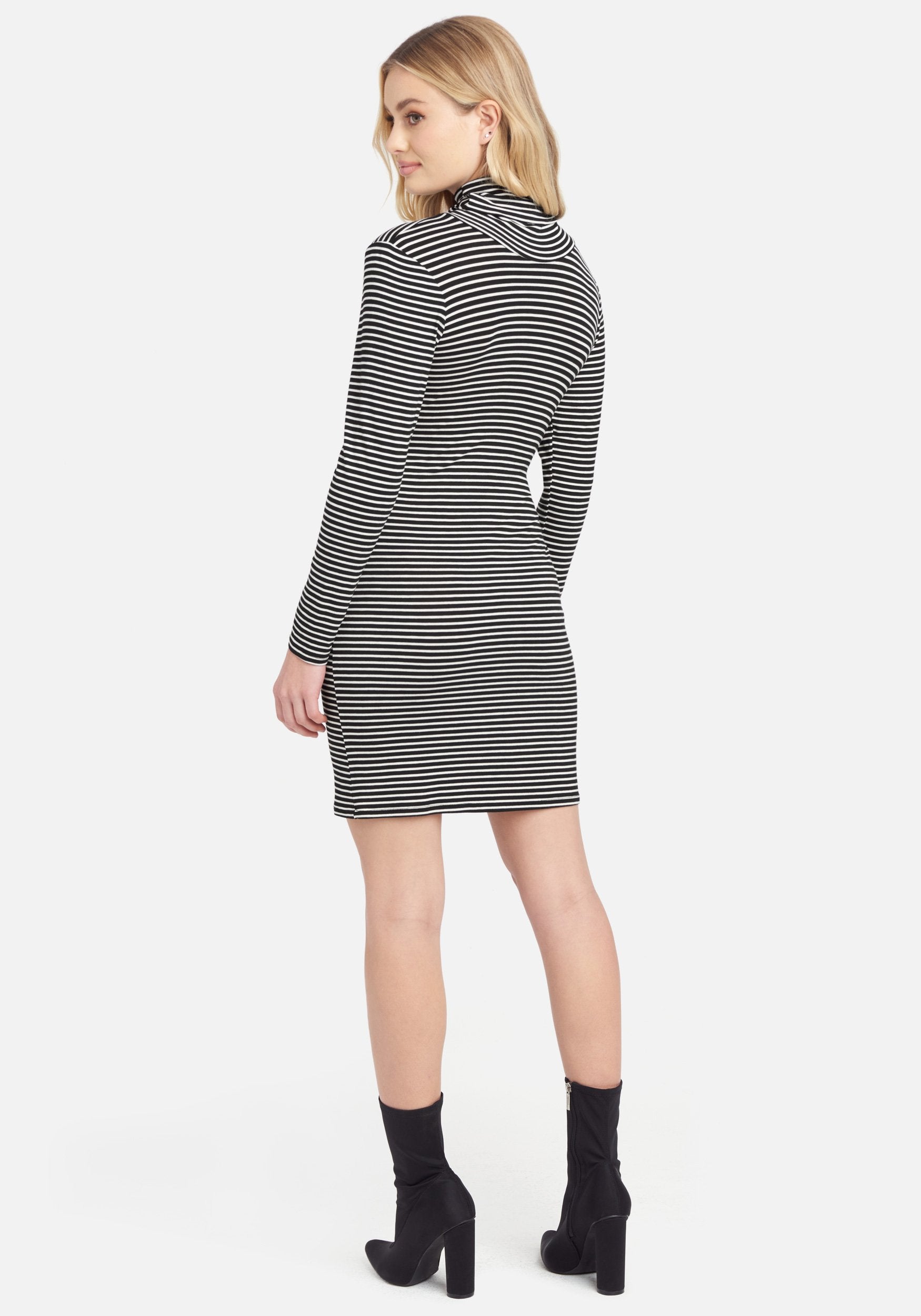Stripe Mock Neck Dress