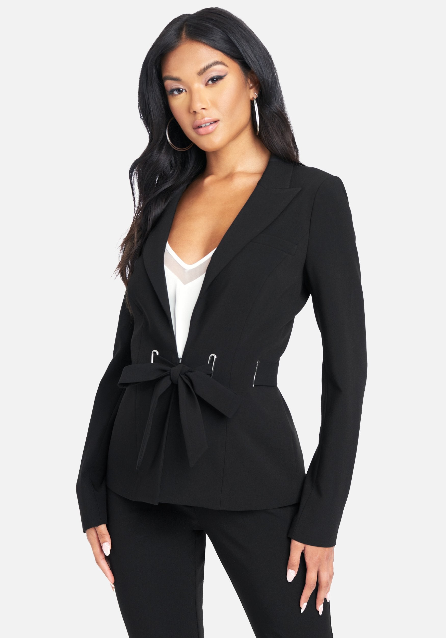 Stretch Twill Grommet Blazer