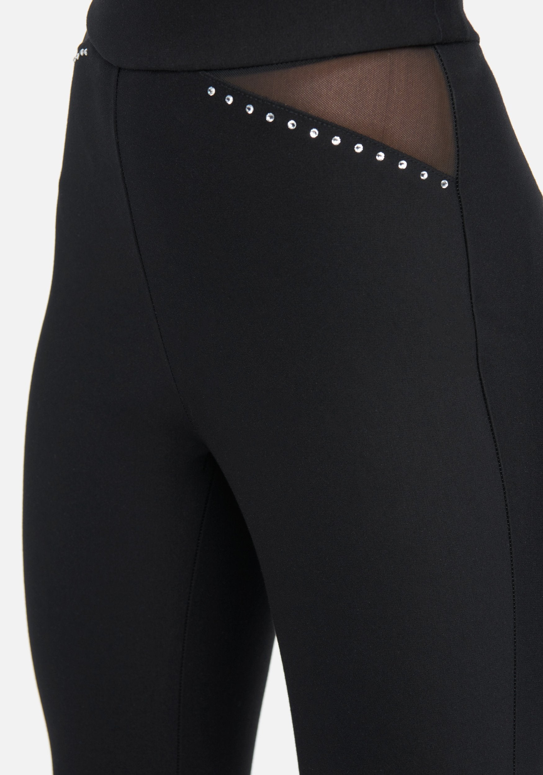 Mesh And Rhinestone Leggings