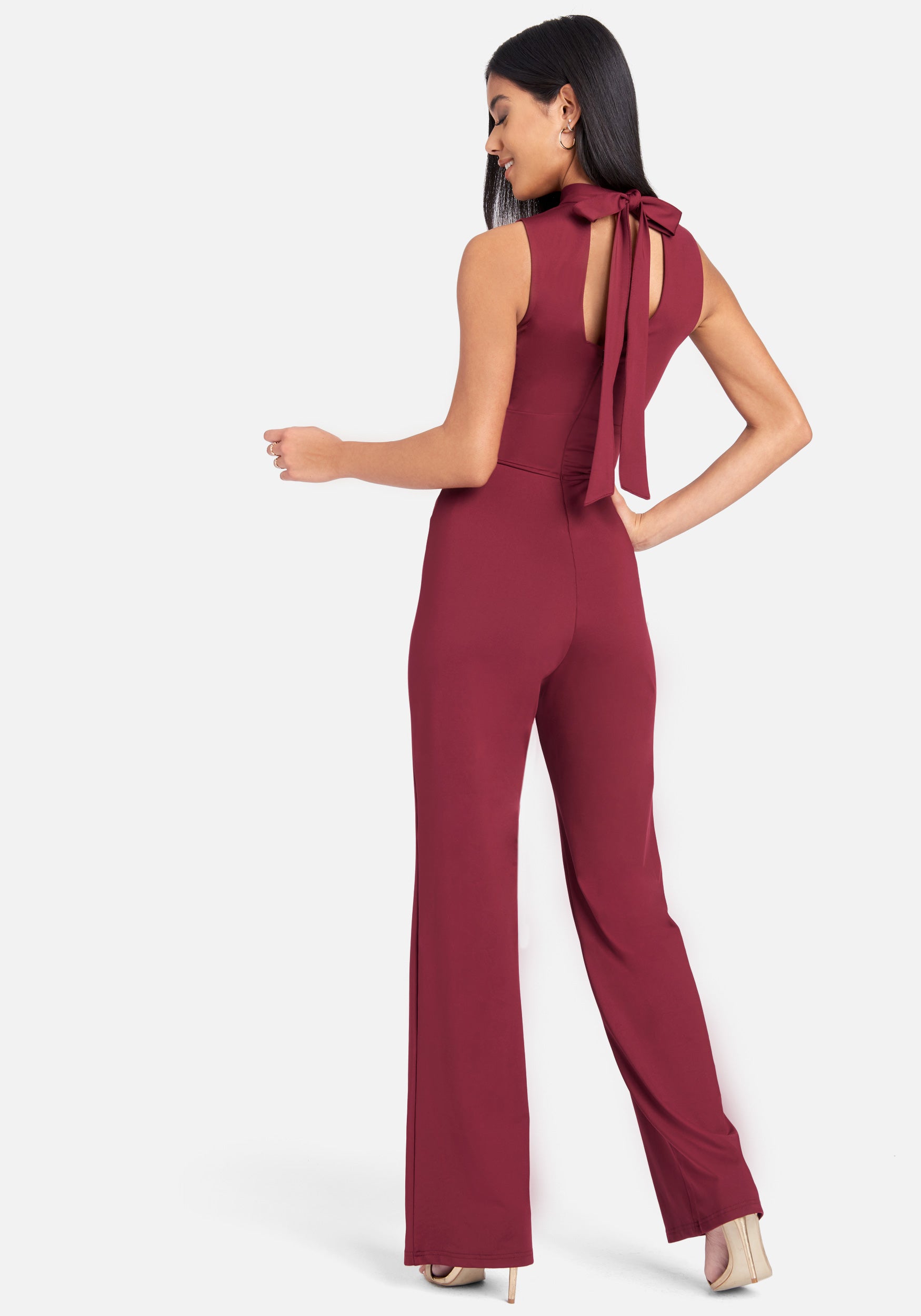 Halter Neck Keyhole Jumpsuit
