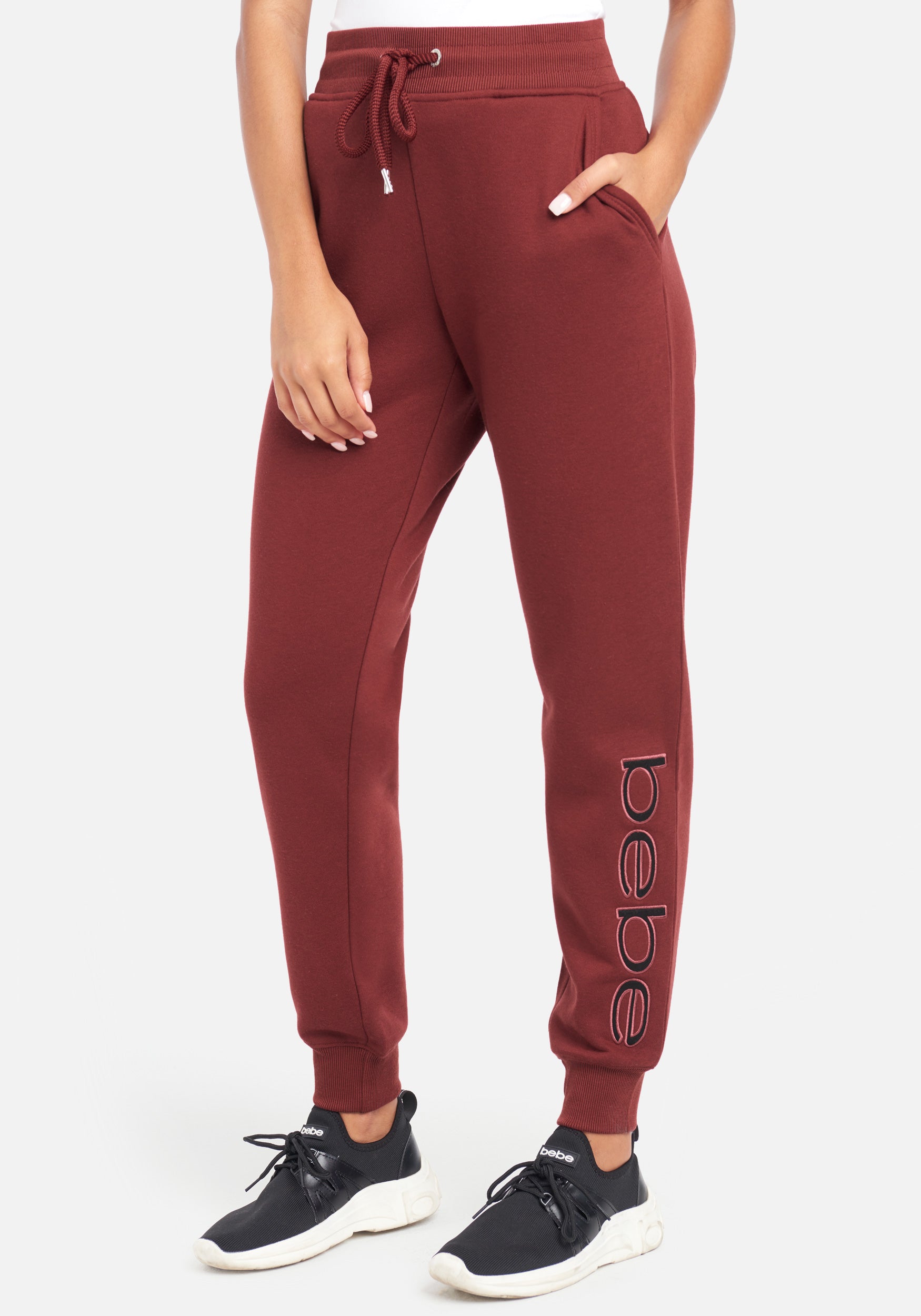 Bebe Sport Sherpa Logo Patch Jogger