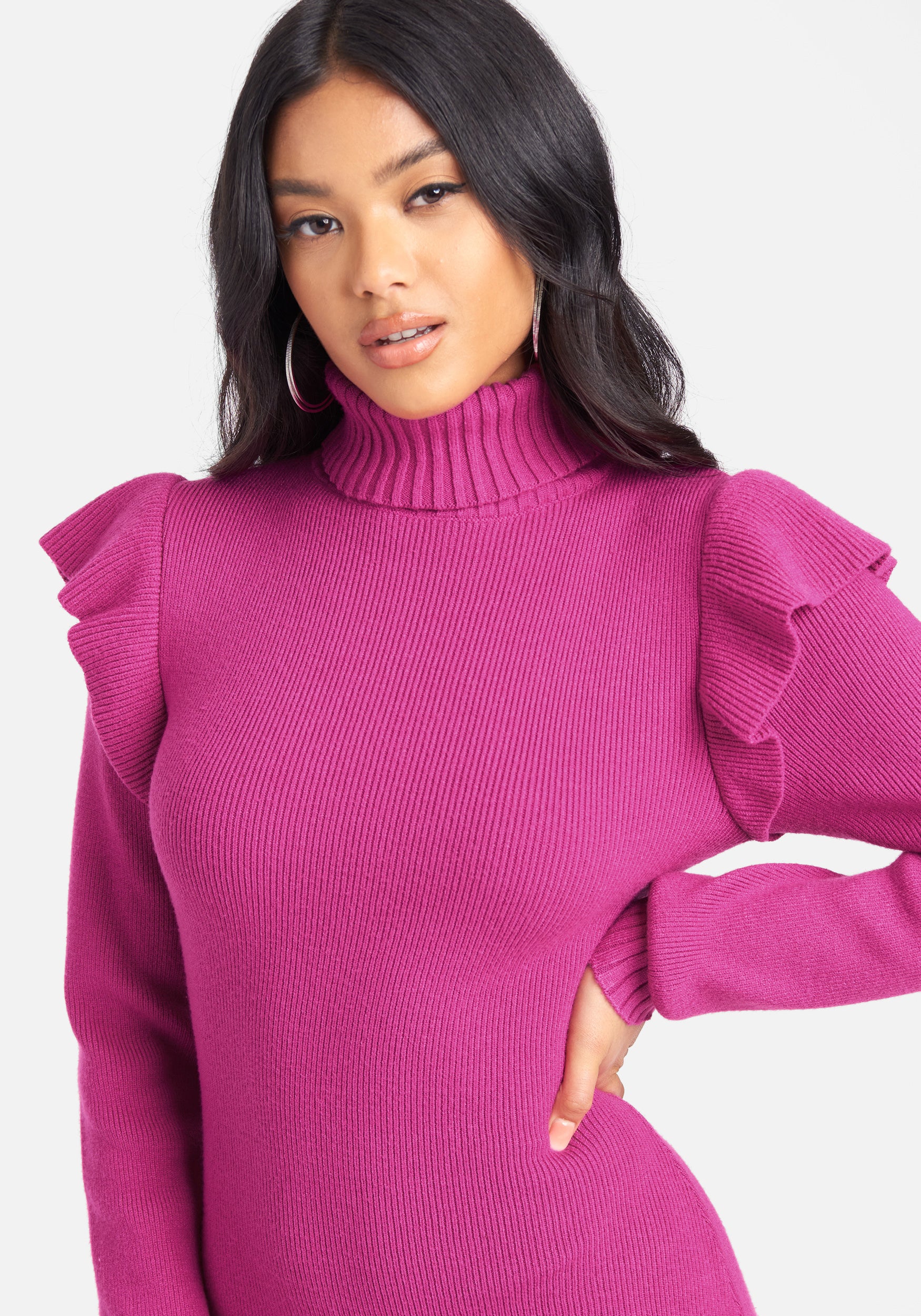 Ruffle Sweater Dress