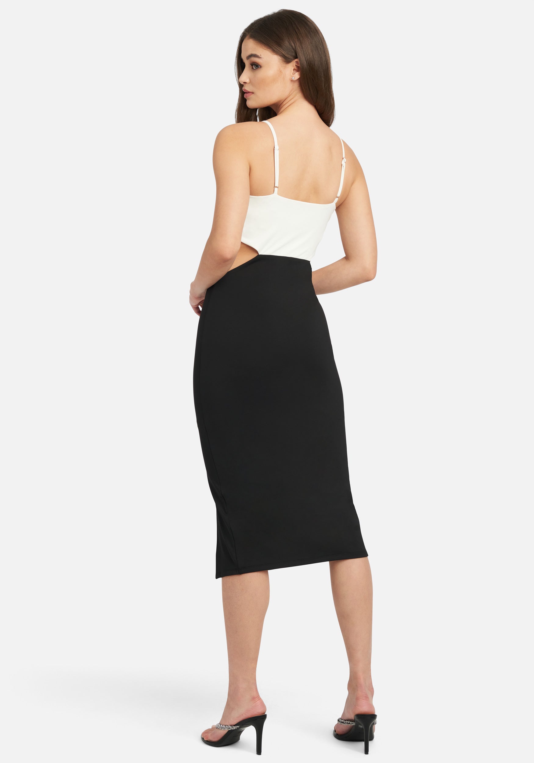 Side Cutout Midi Slit Dress
