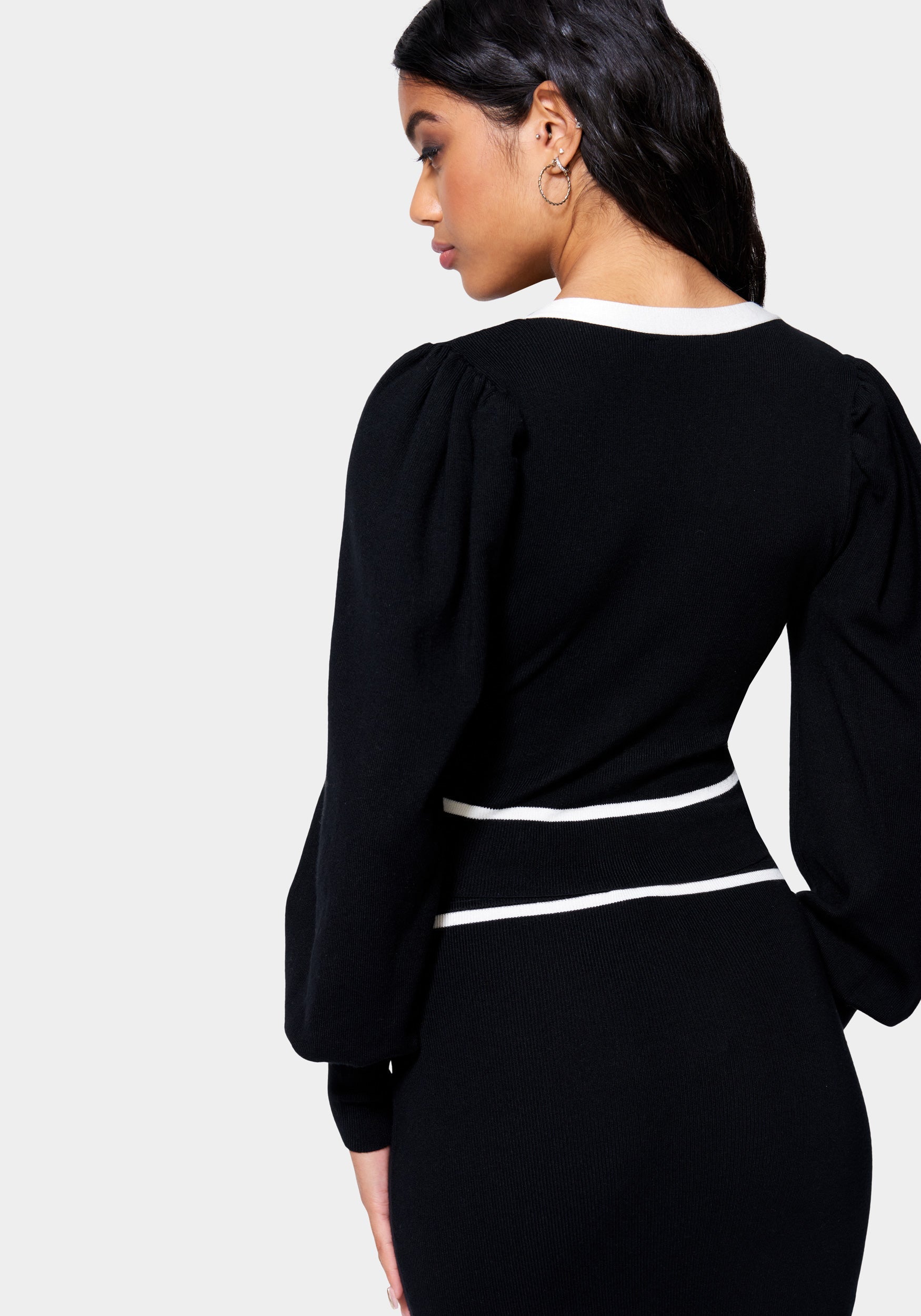 Contrast Button Detail Sweater