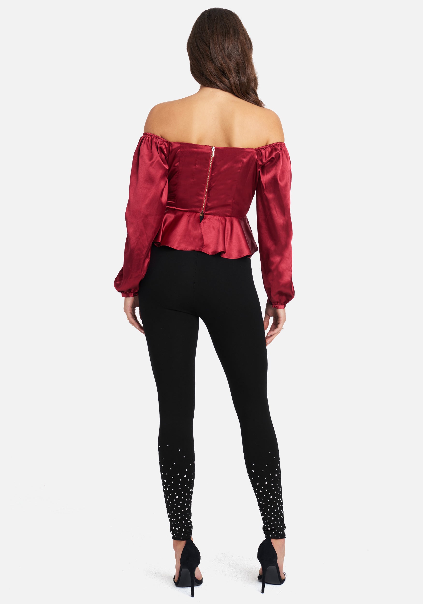 Rhinestone Hem Detail Legging