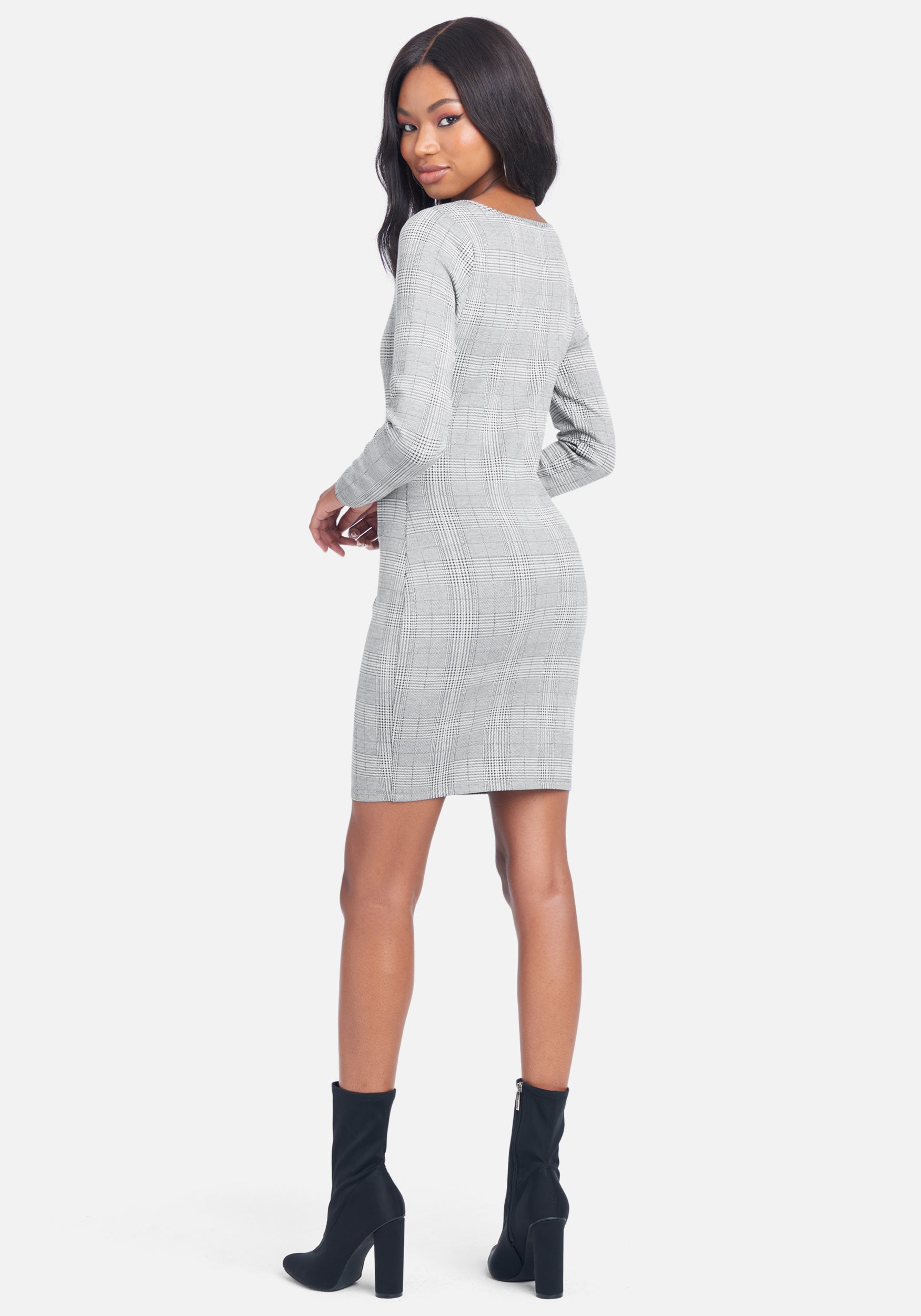 Square Neck Jacquard Mini Dress