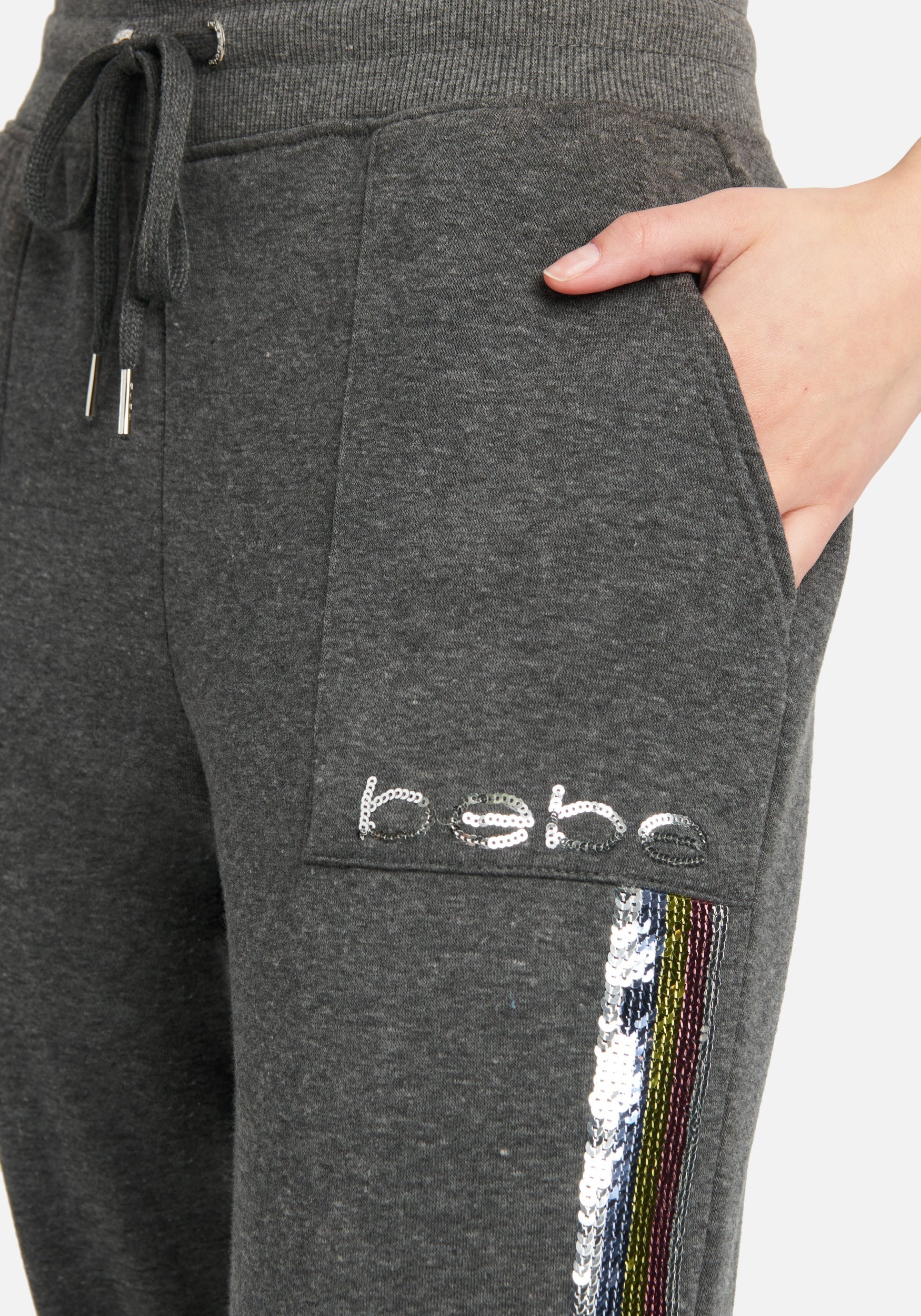 Bebe Sport Sequin Stripe Jogger