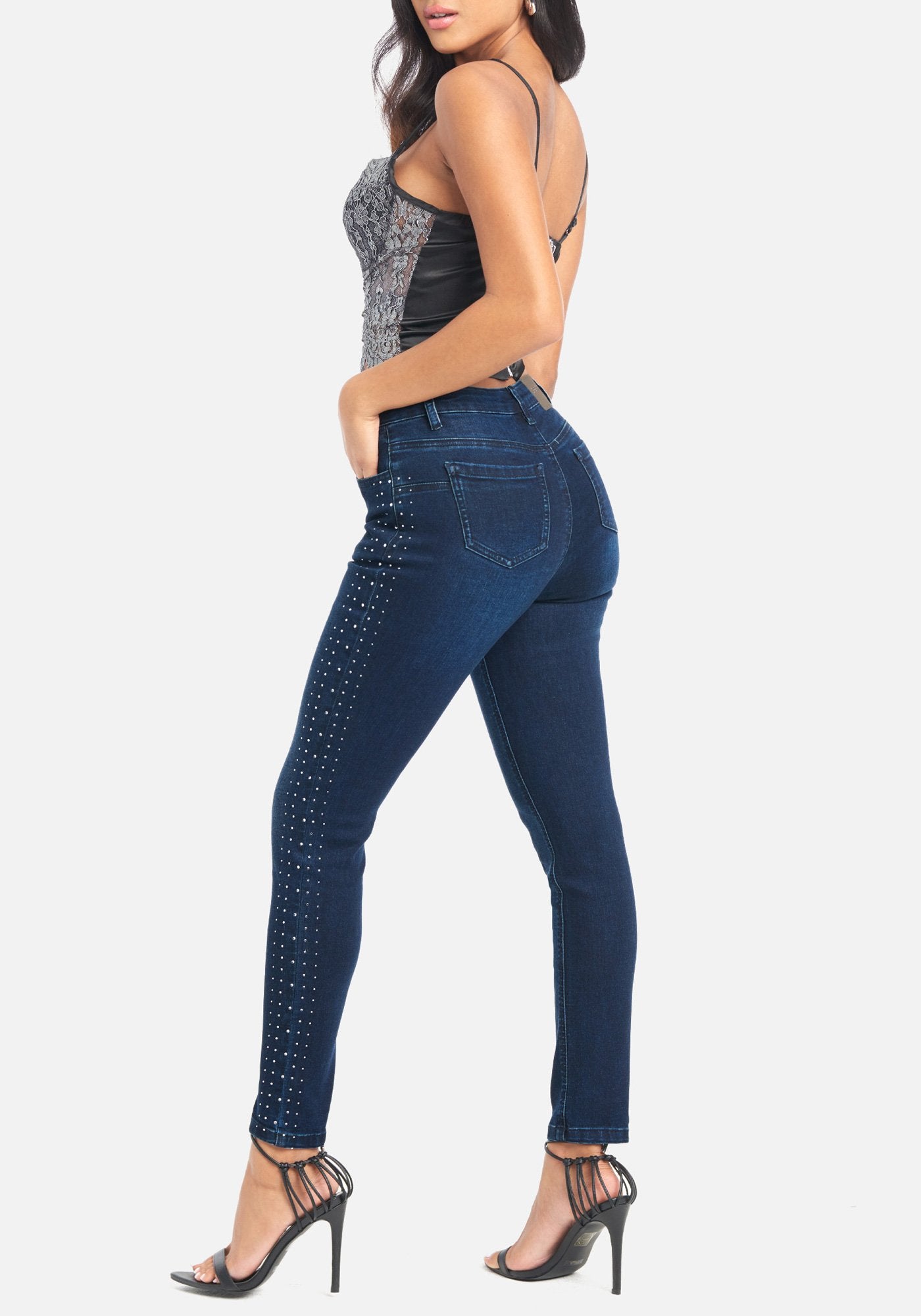 Bebe Embellished Heat Seal Jeans
