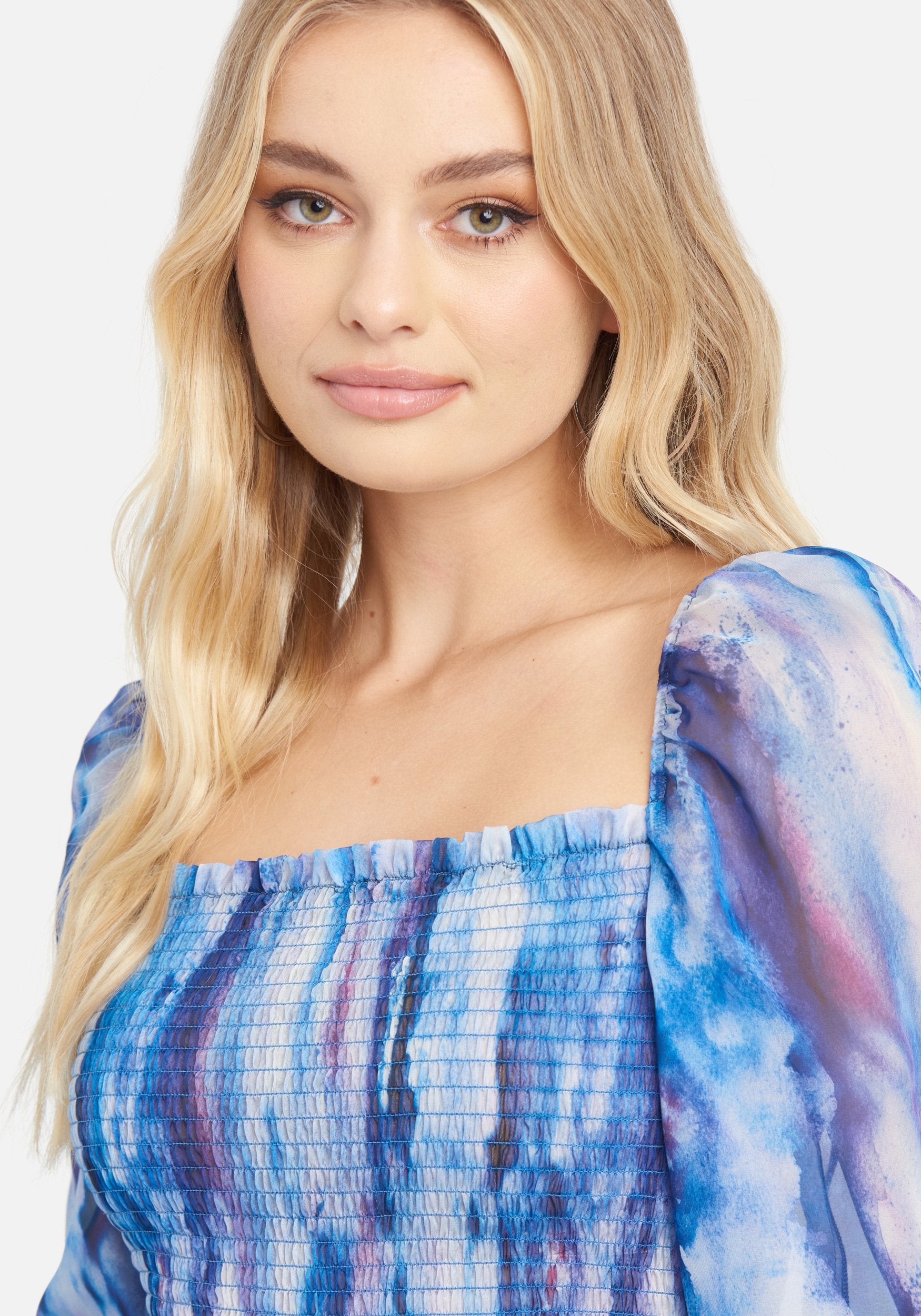 Printed Chiffon Smocked Flowy Dress