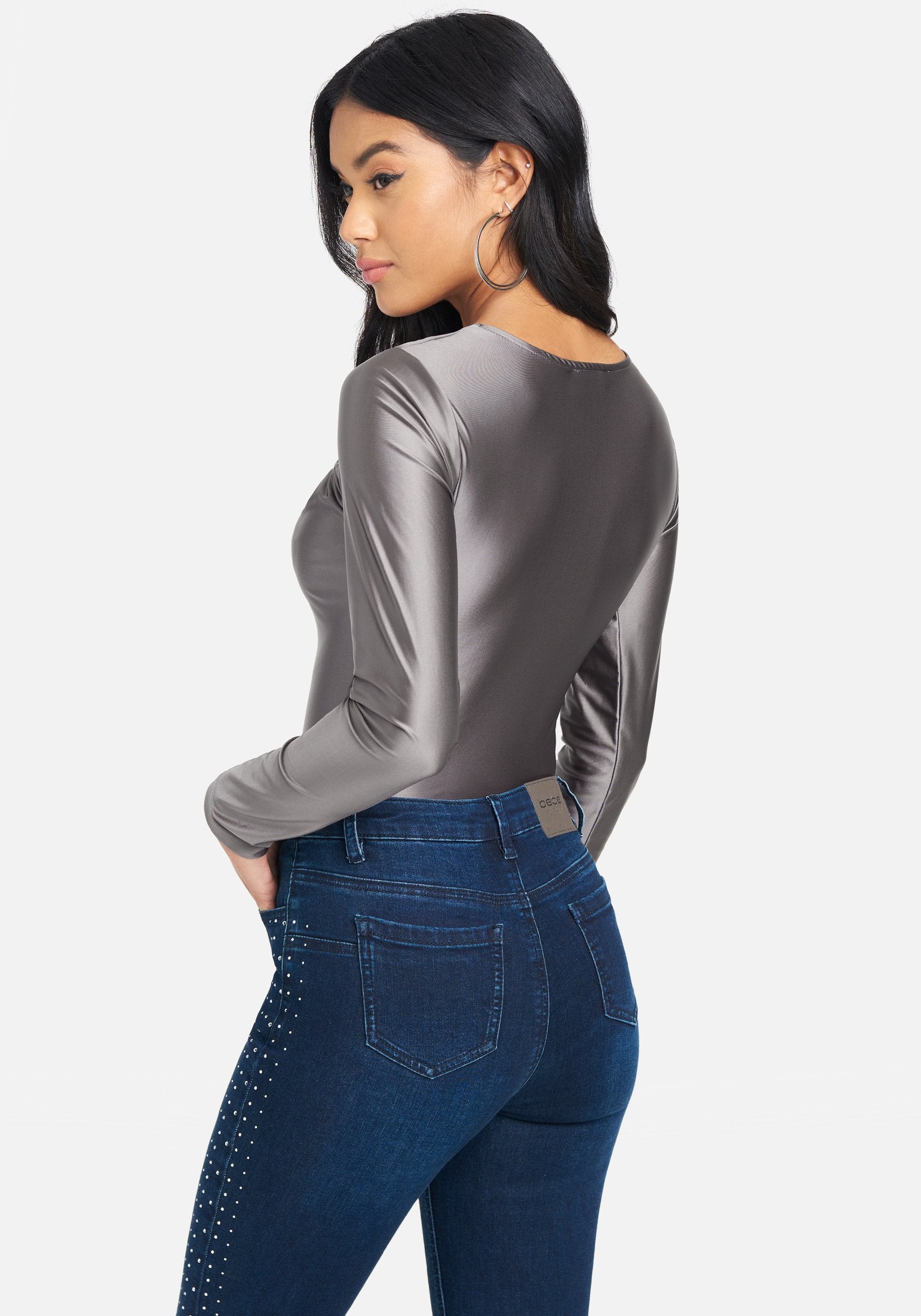 Liquid Shine Twist Front Knit Top