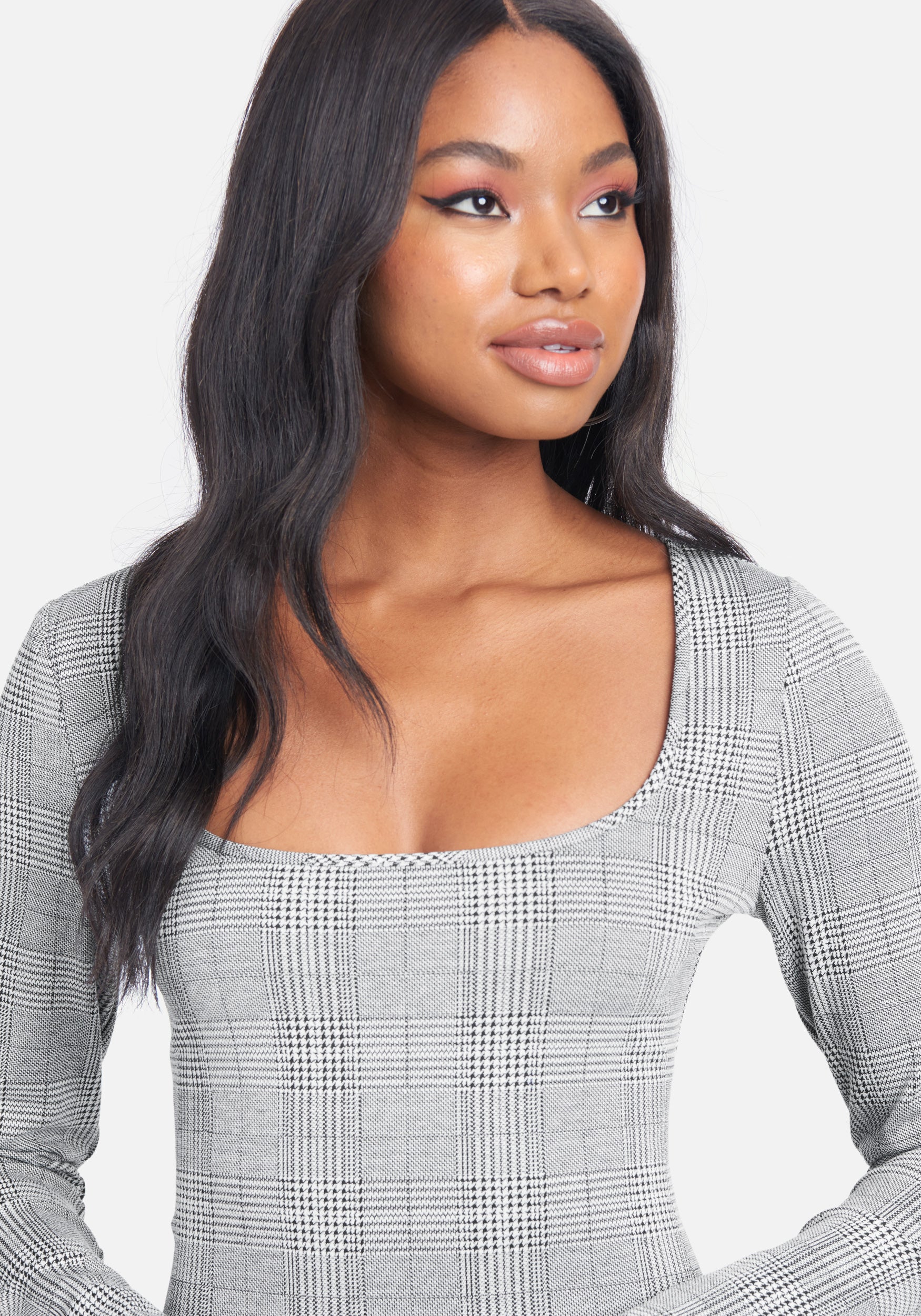 Square Neck Jacquard Mini Dress