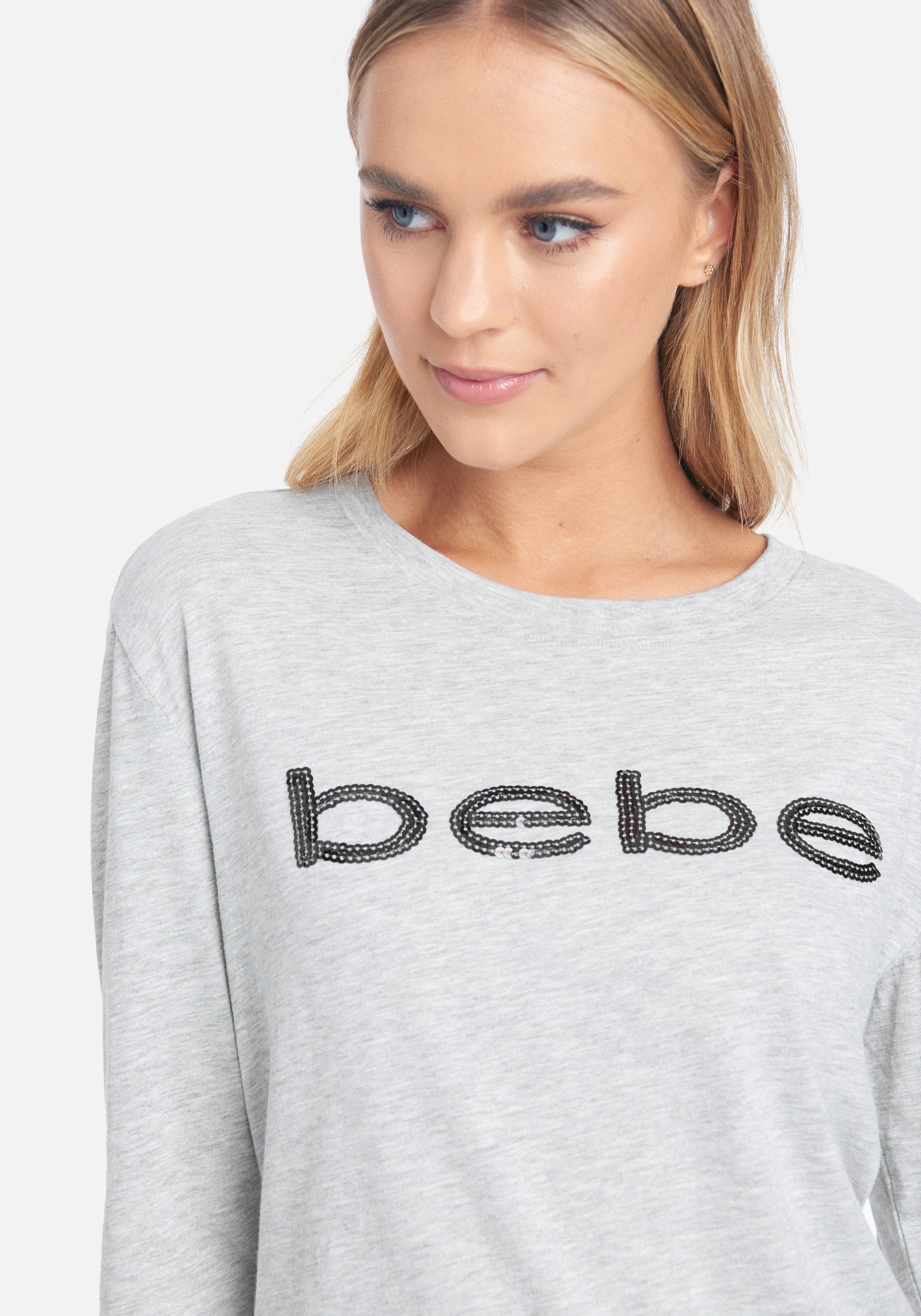 Sequin Bebe Long Sleeve Tee