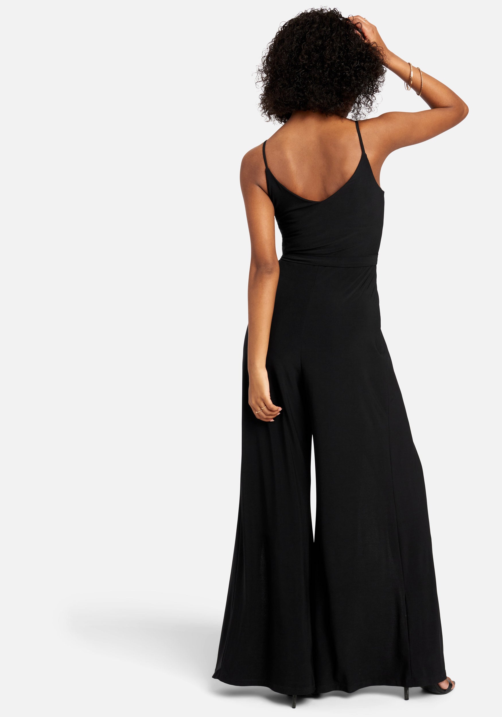 High Slit V-Neck Cami Strap Jumpsuit
