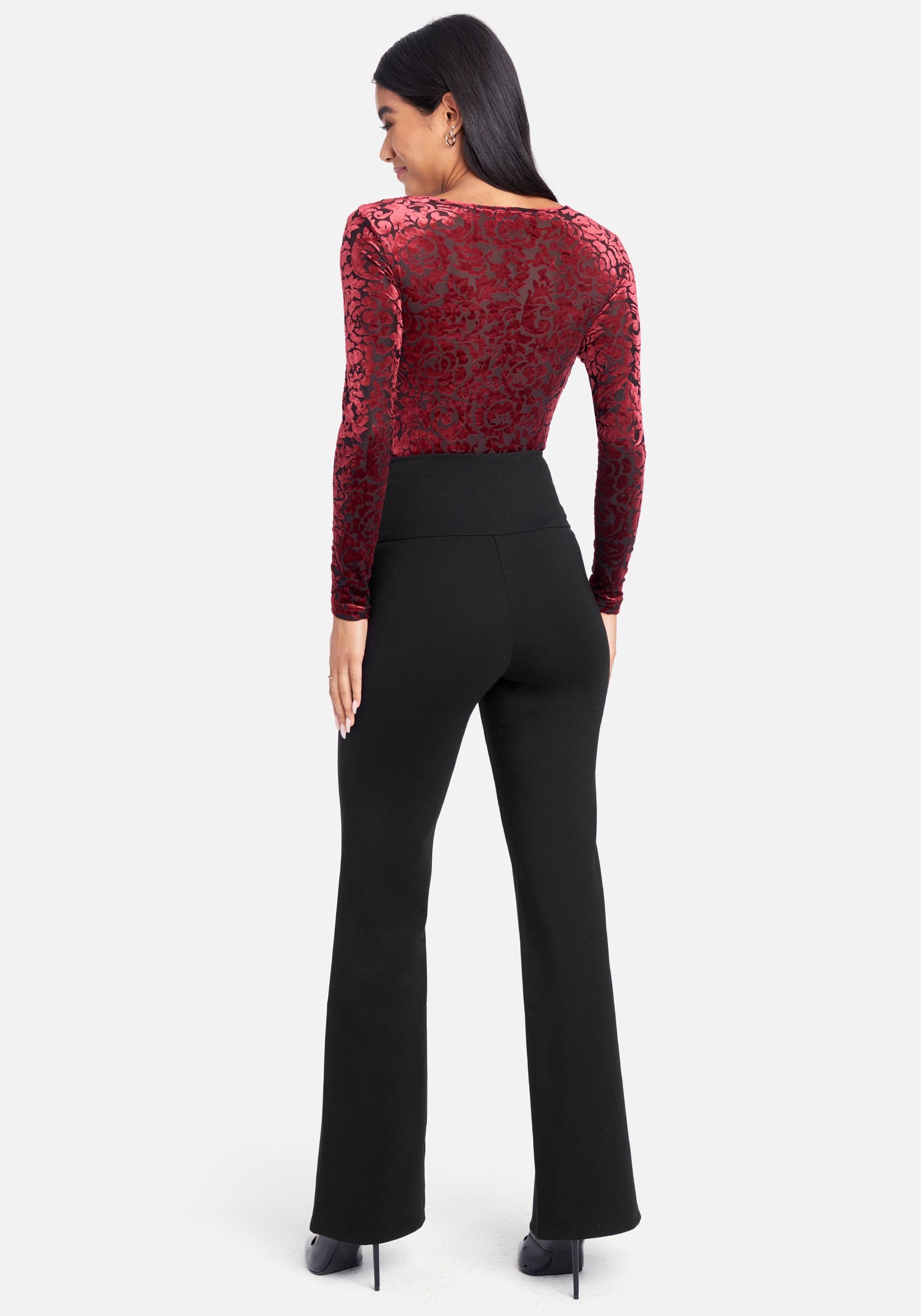 Double Side Ring With Tie Wide Leg Pants