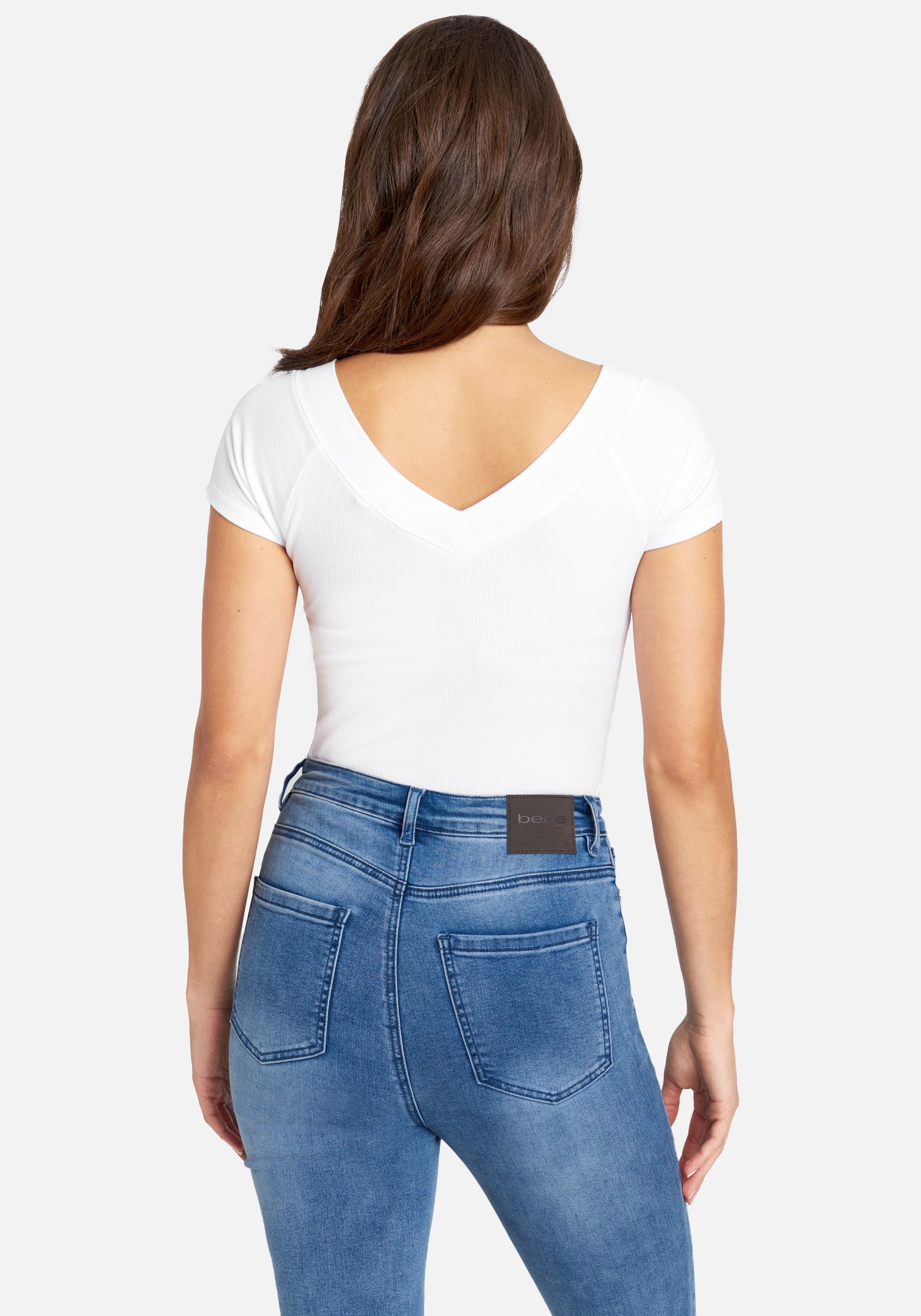 Crystal Logo Double V-Neck Short Sleeve Tee