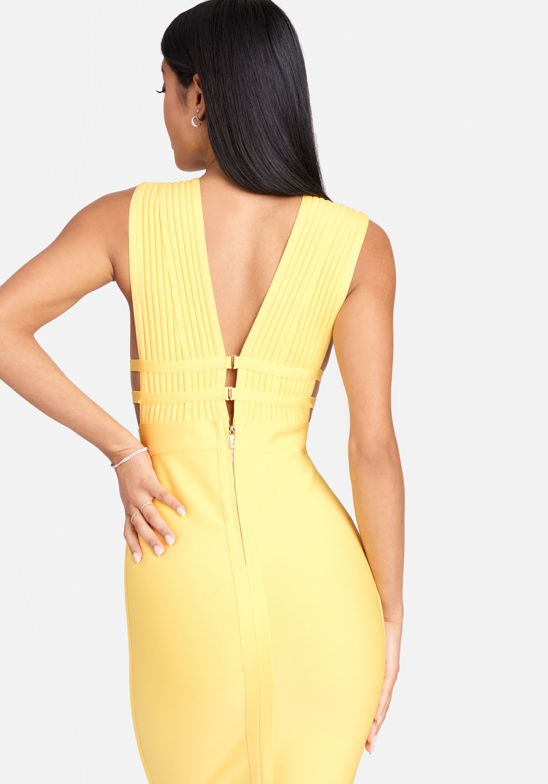 Plunge Neck Bandage Dress