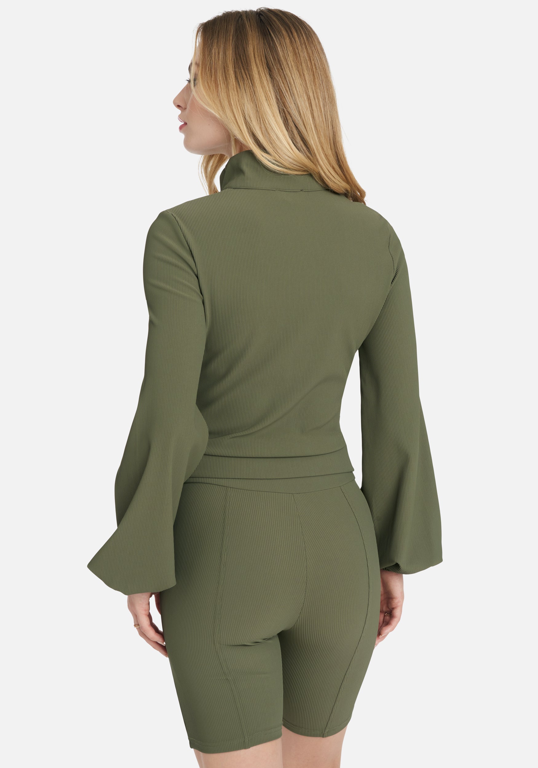 Ottoman Rib Contrast Pocket & Collar Zip Front Jacket