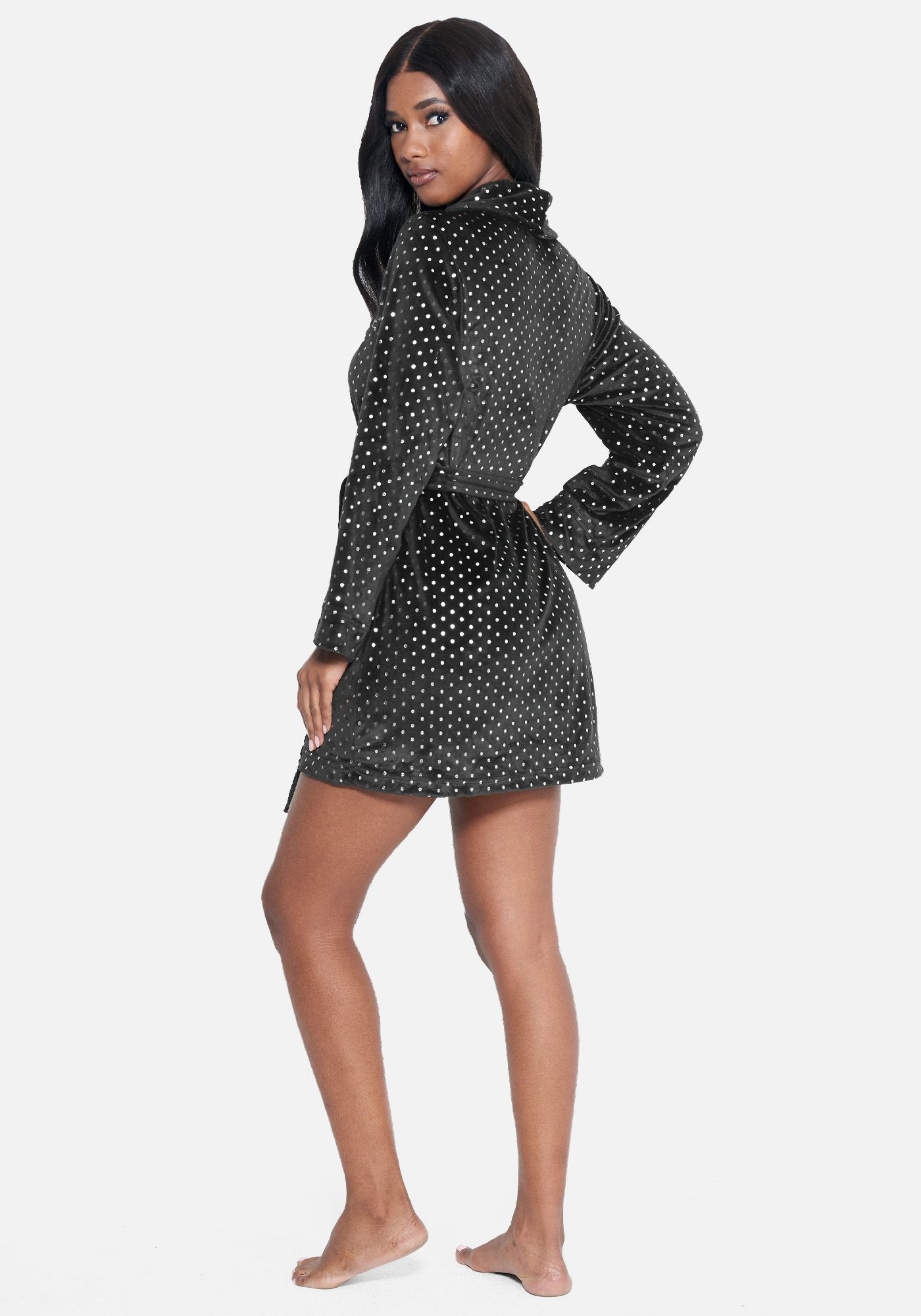 Logo Foil Dot Plush Robe