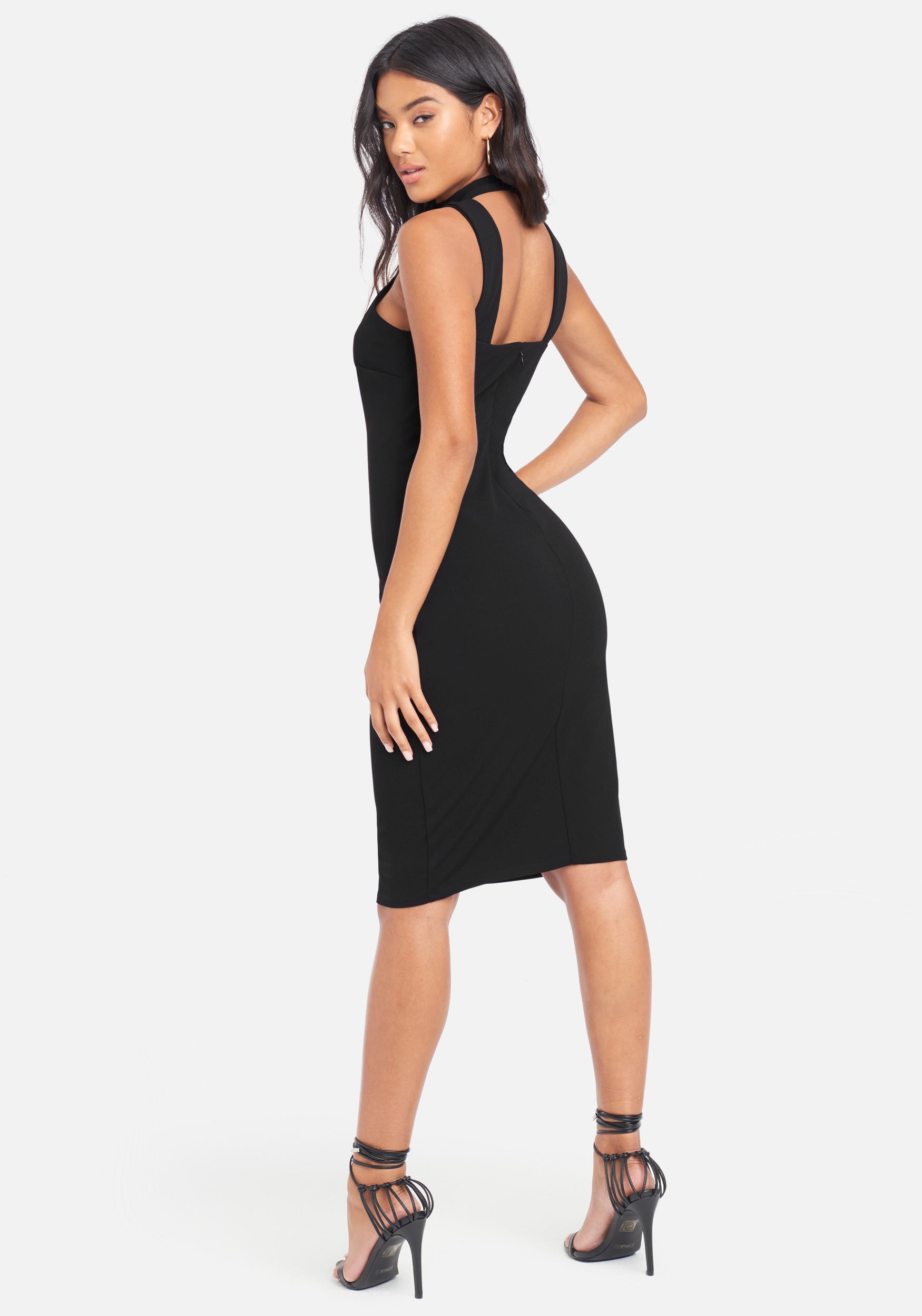 Halter Neck Bodycon Midi Dress