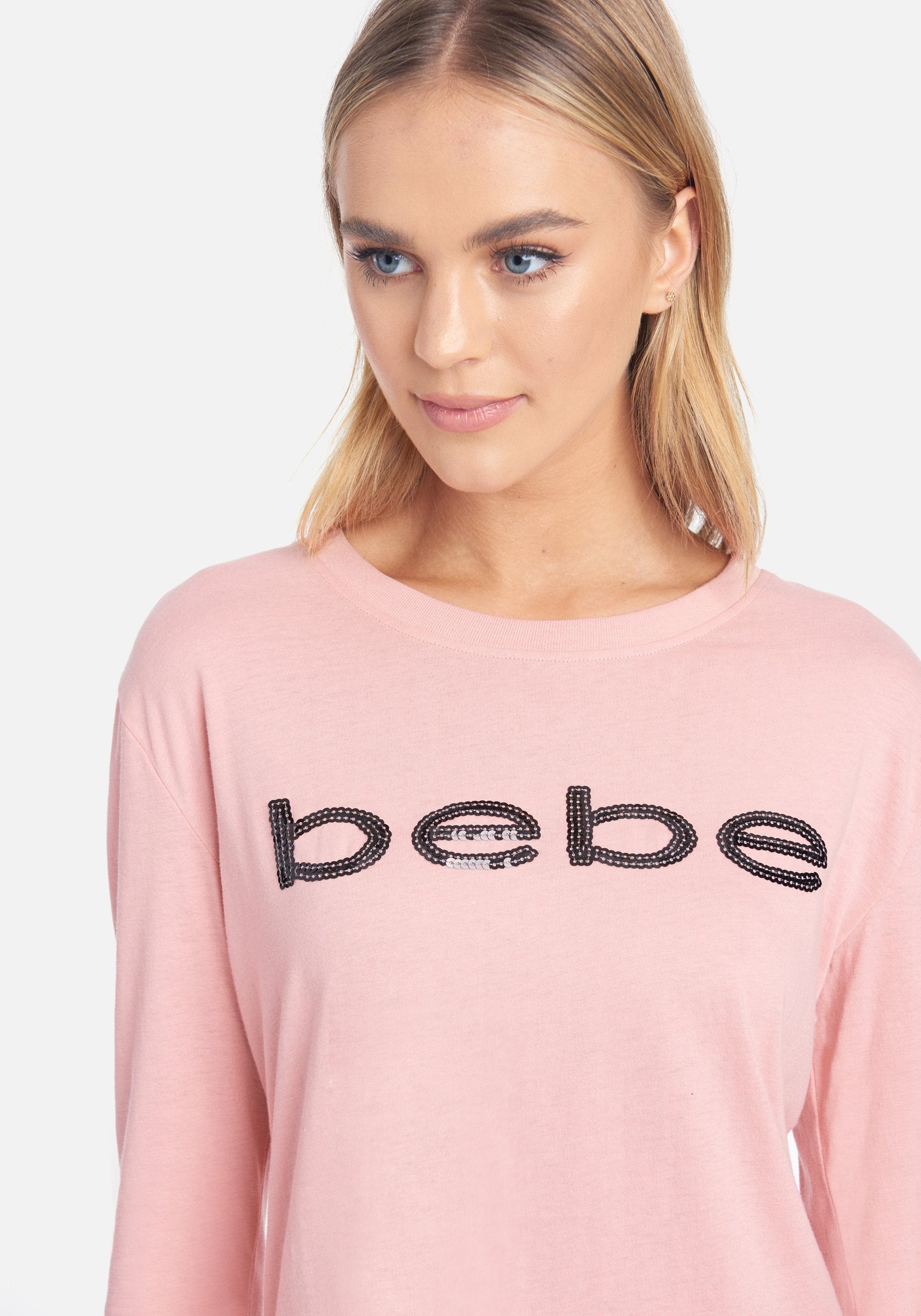 Sequin Bebe Long Sleeve Tee