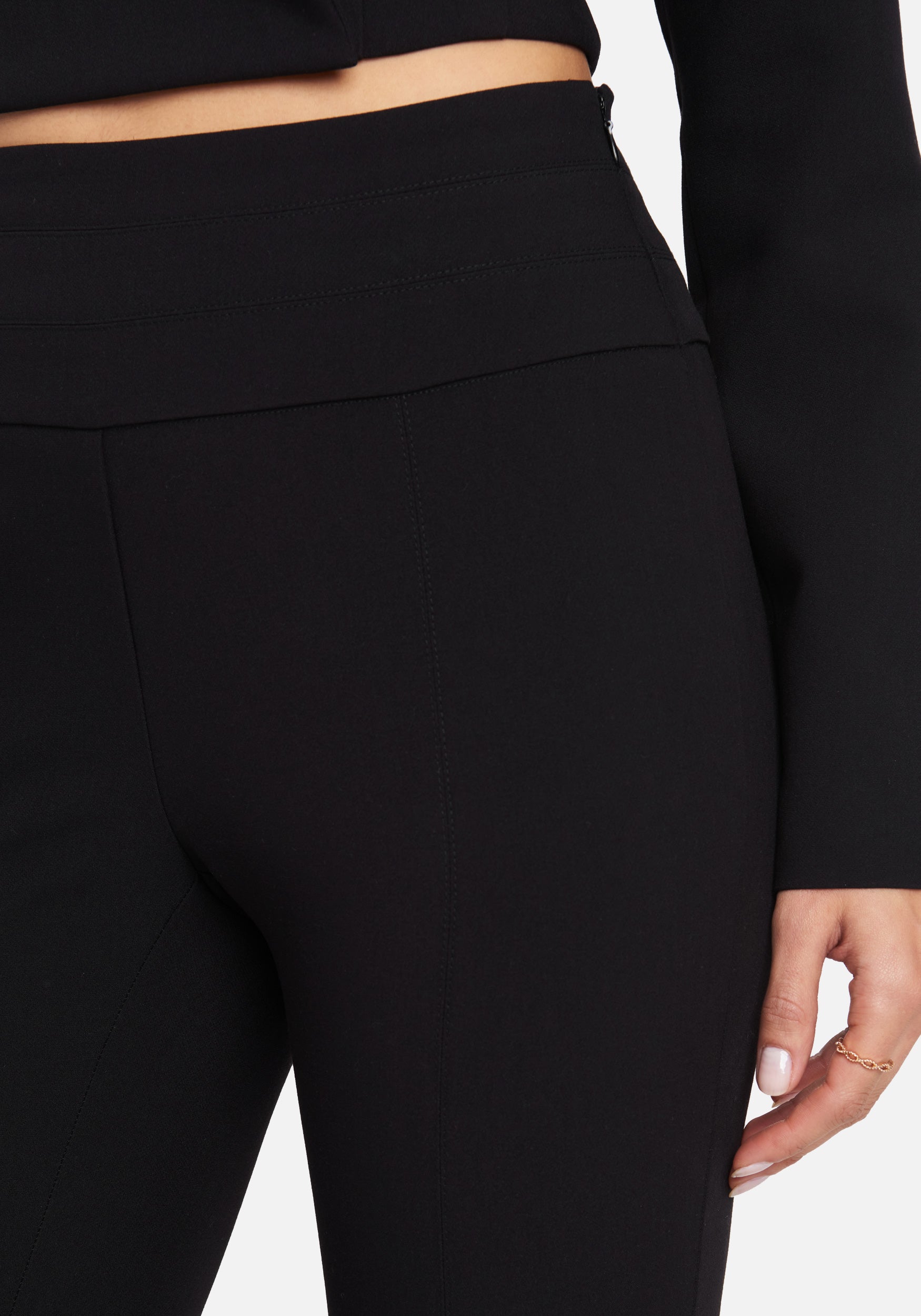 Tuxedo Style Tailored Slim Pant With Multi Stitch Detail Waistband