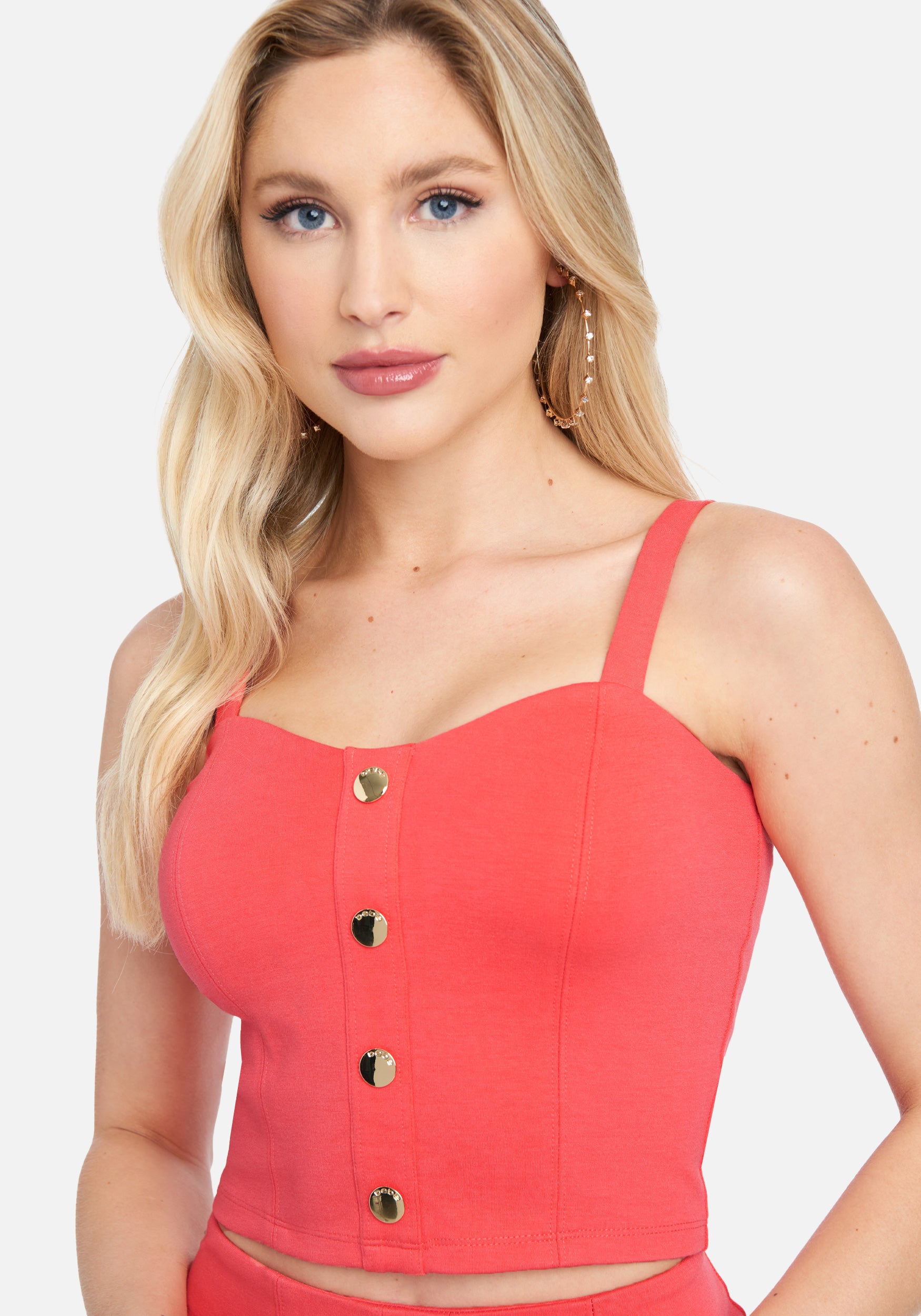Bustier Button Knit Top