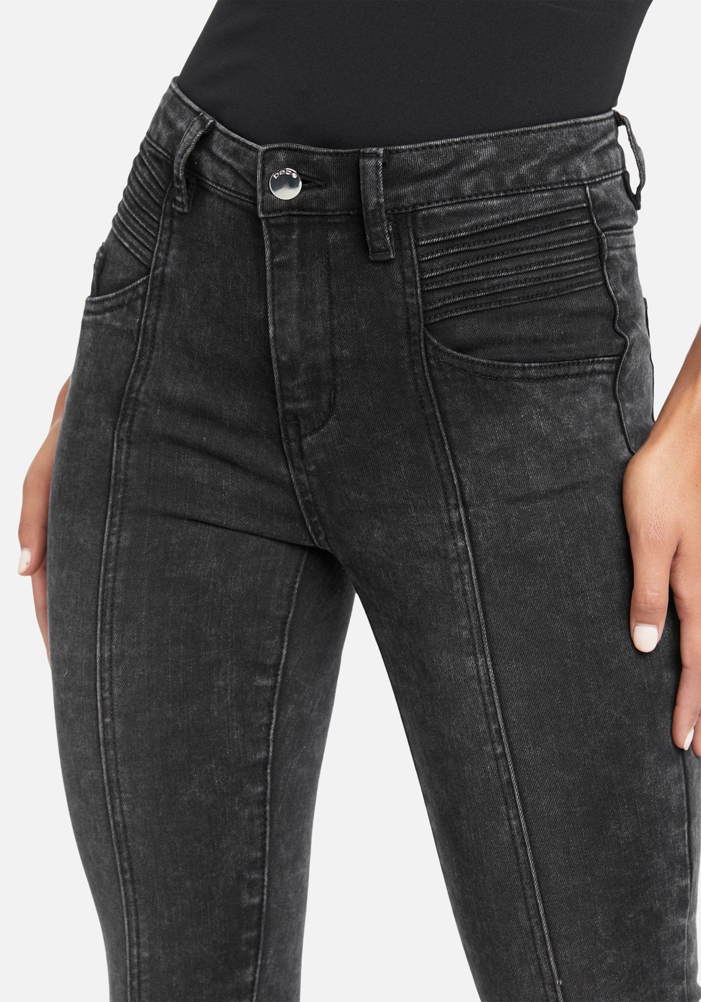 Acid Wash Moto Skinny Jeans