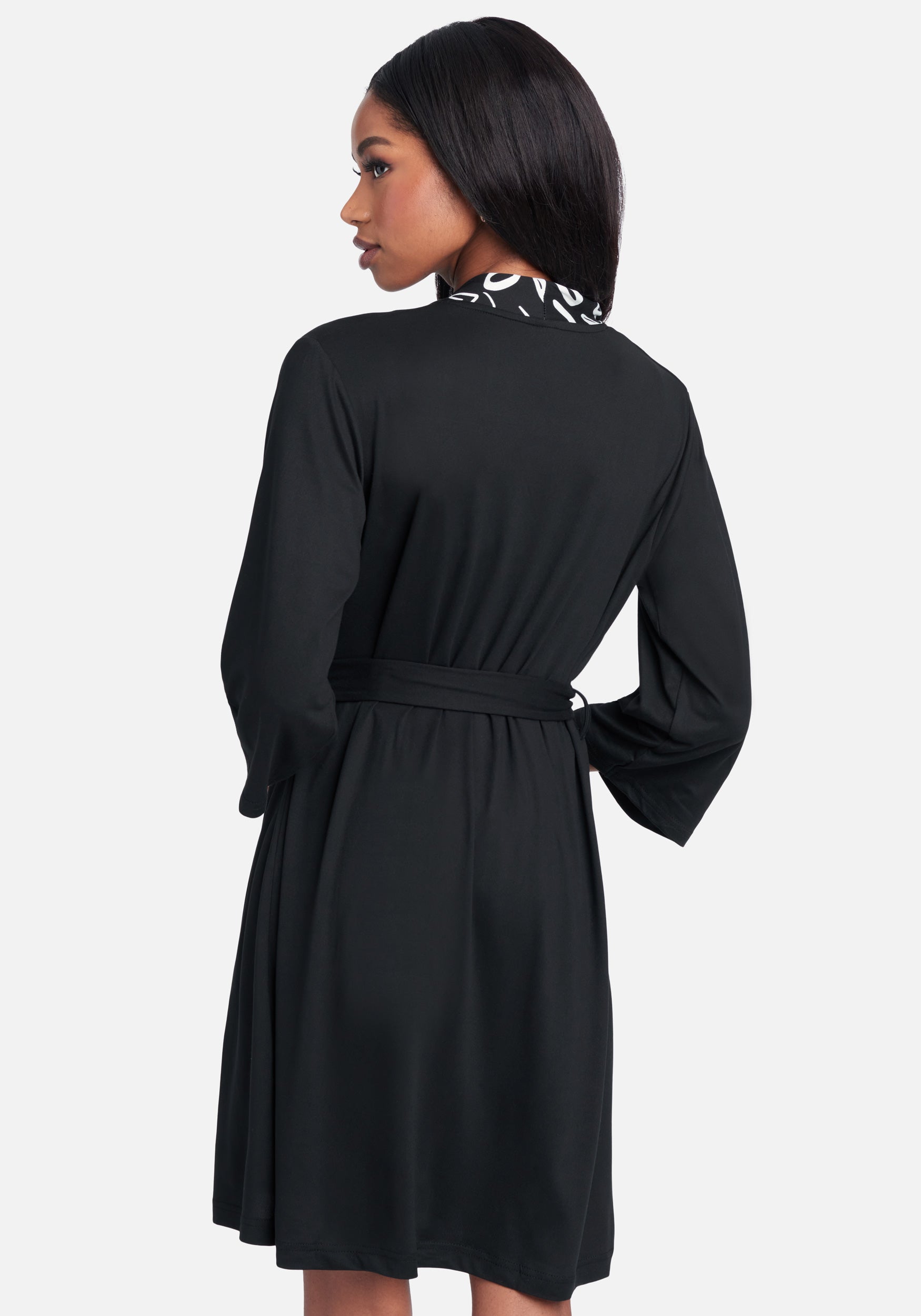 3 Piece Script Short & Robe Set