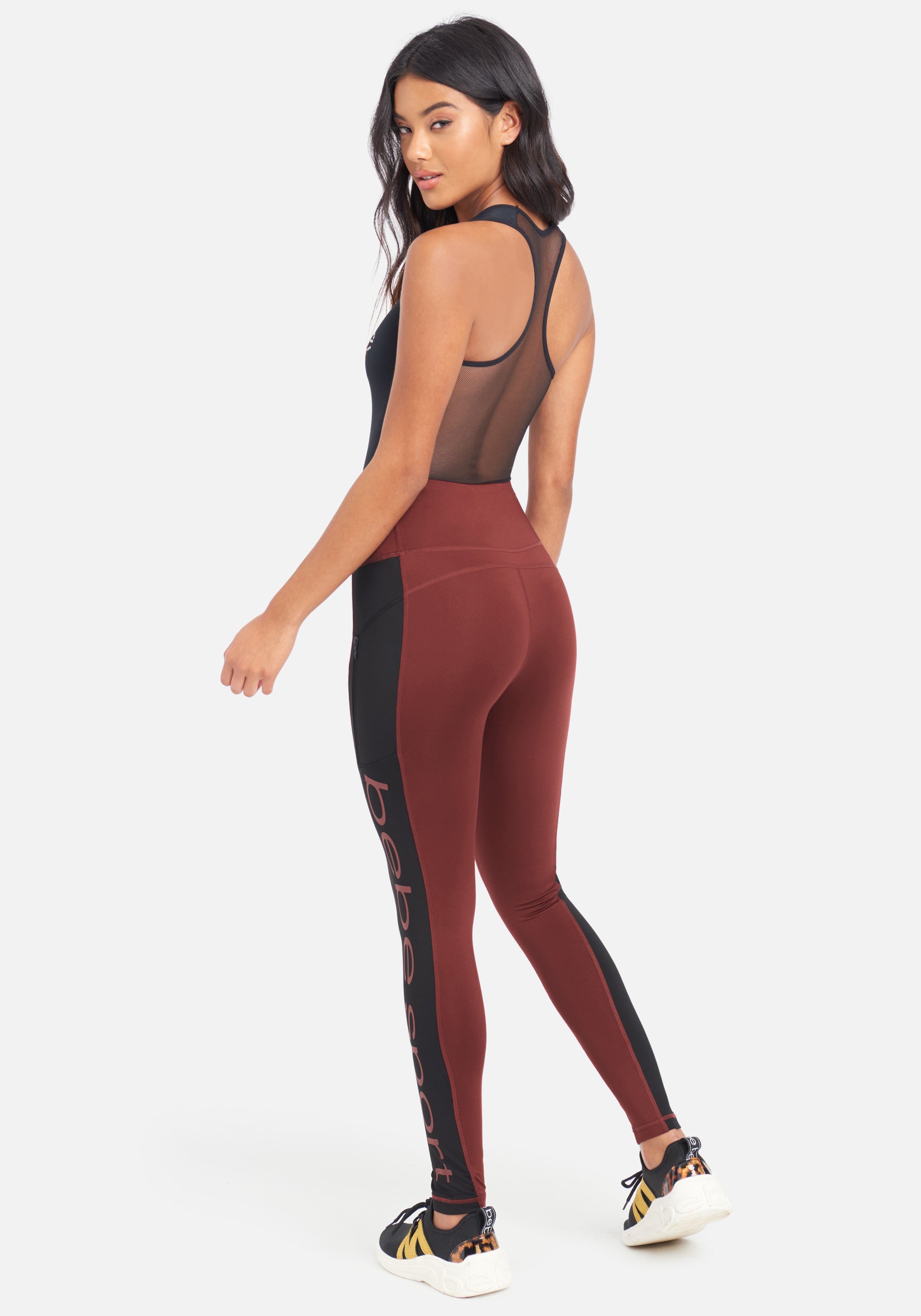 Bebe Sport Side Panel Legging with Side Zip Pocket