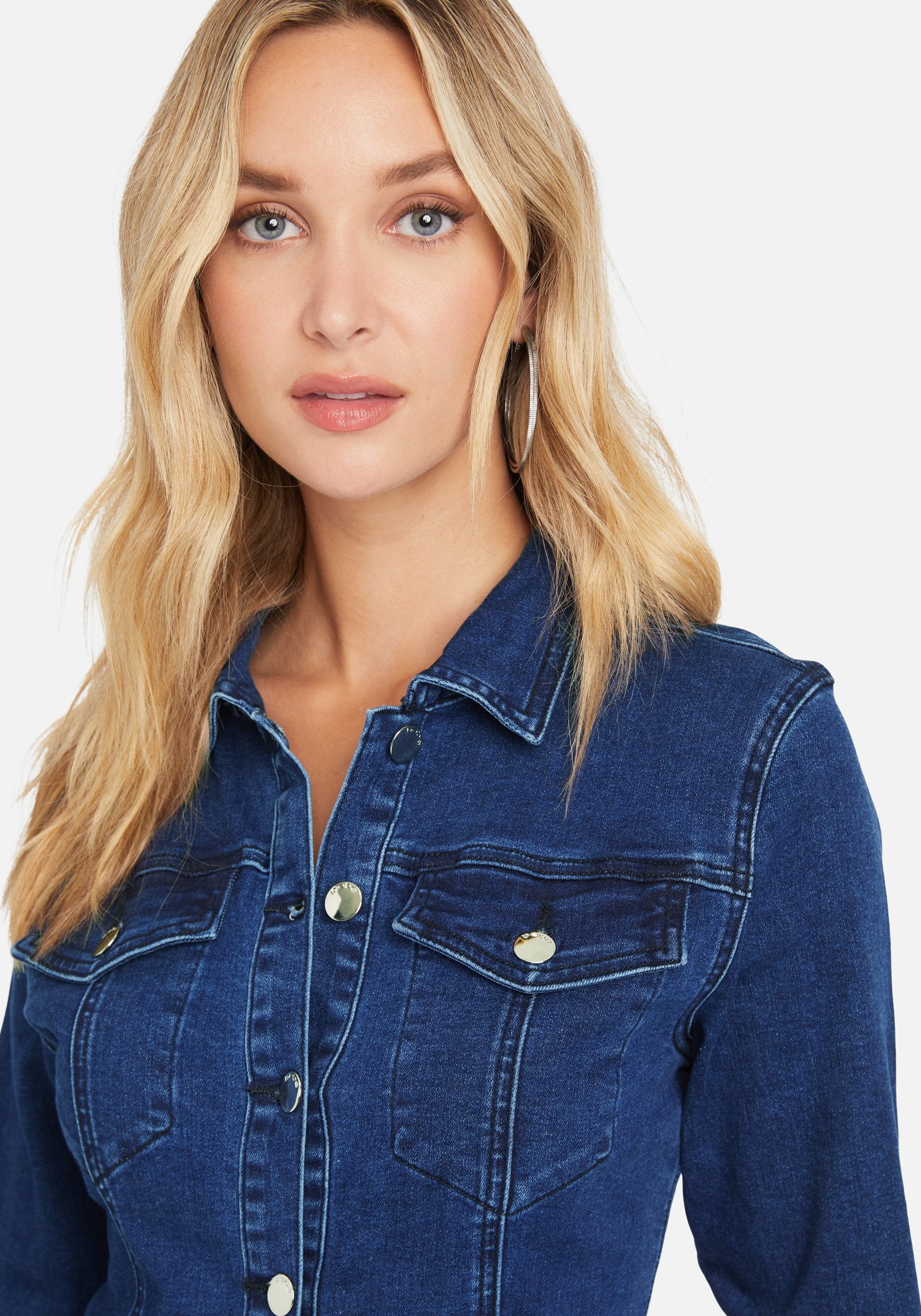 Flared Hem Denim Dress