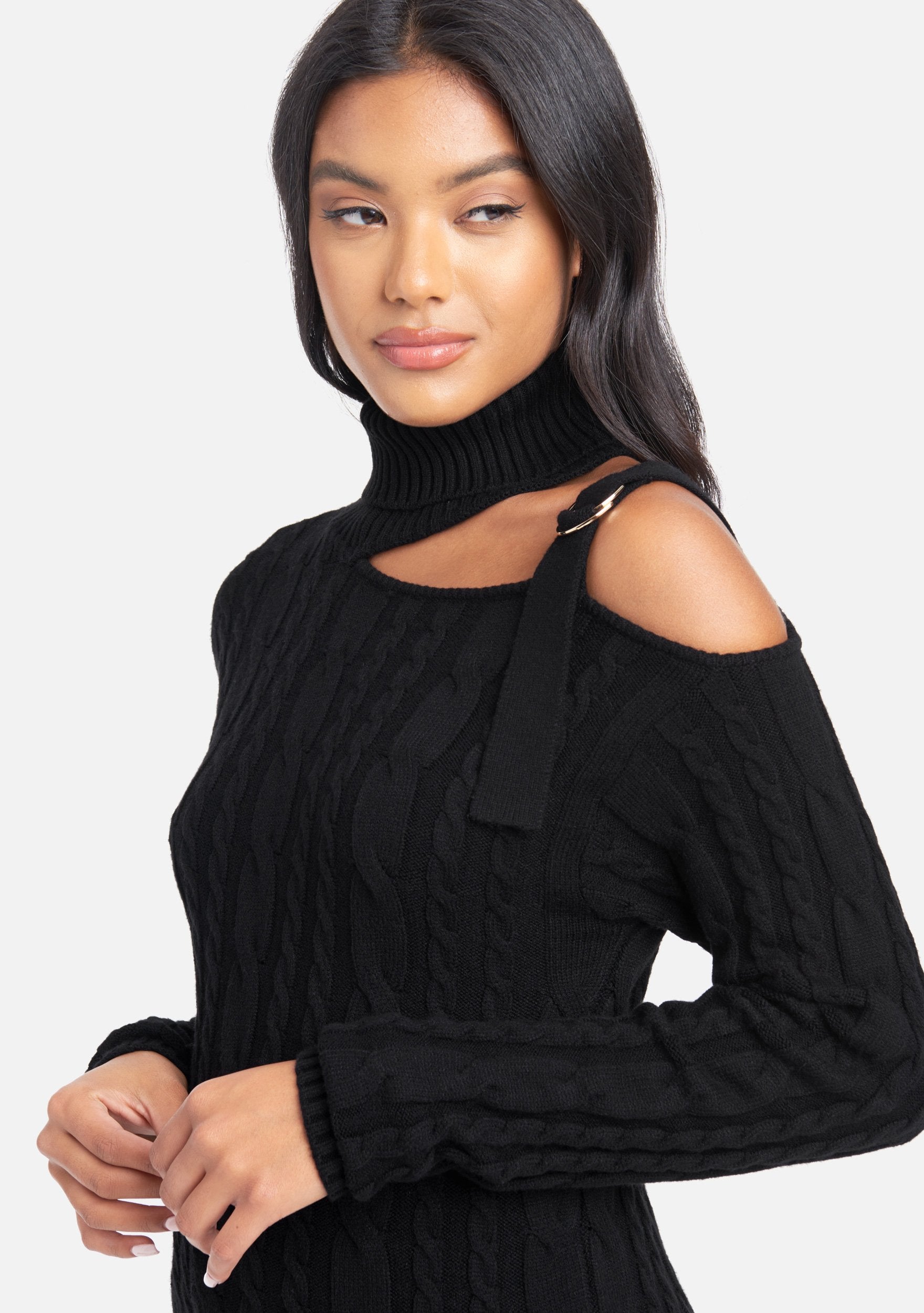 Mock Neck Cut Out Sweater Top