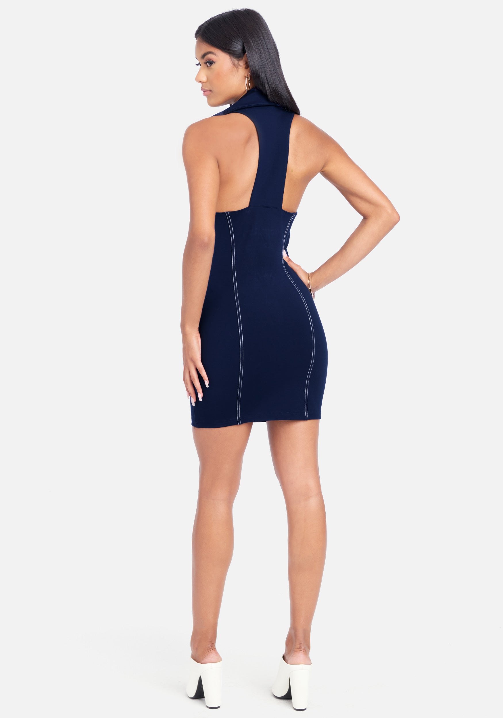 Racerback Moto Mini Dress