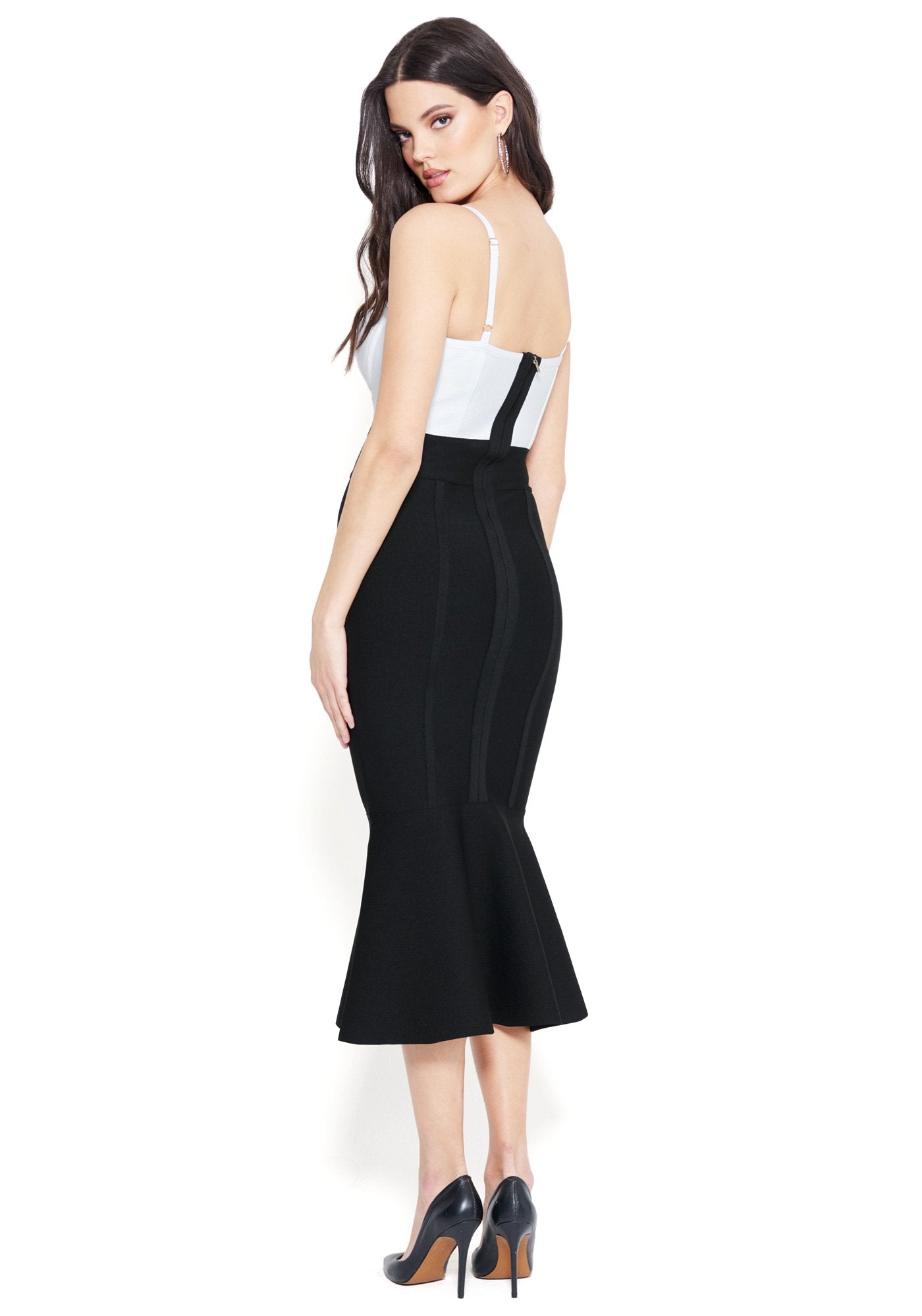 Bustier Bandage Midi Flare Dress